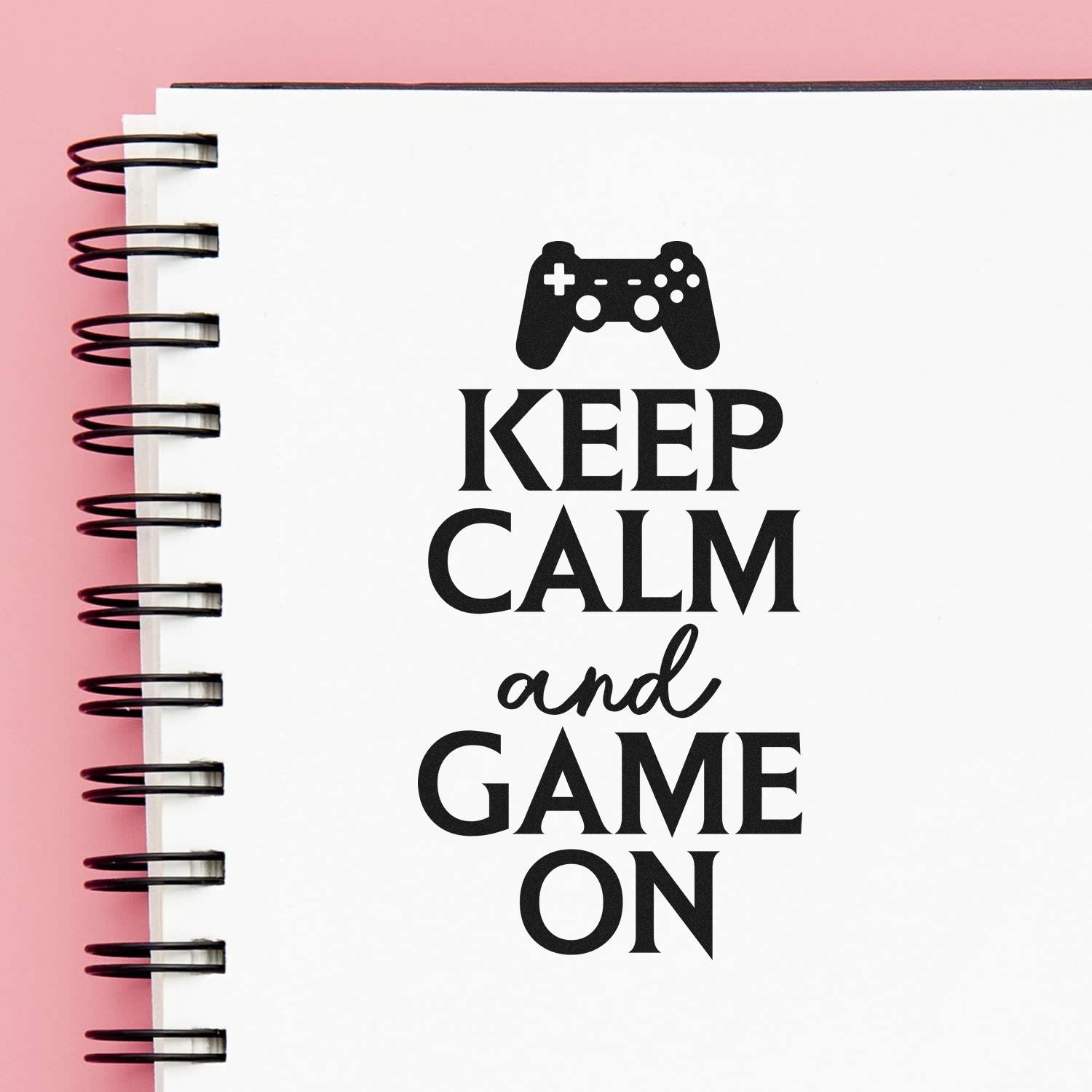 Pre-Inked Keep Calm Gaming Favor Tag Stamp