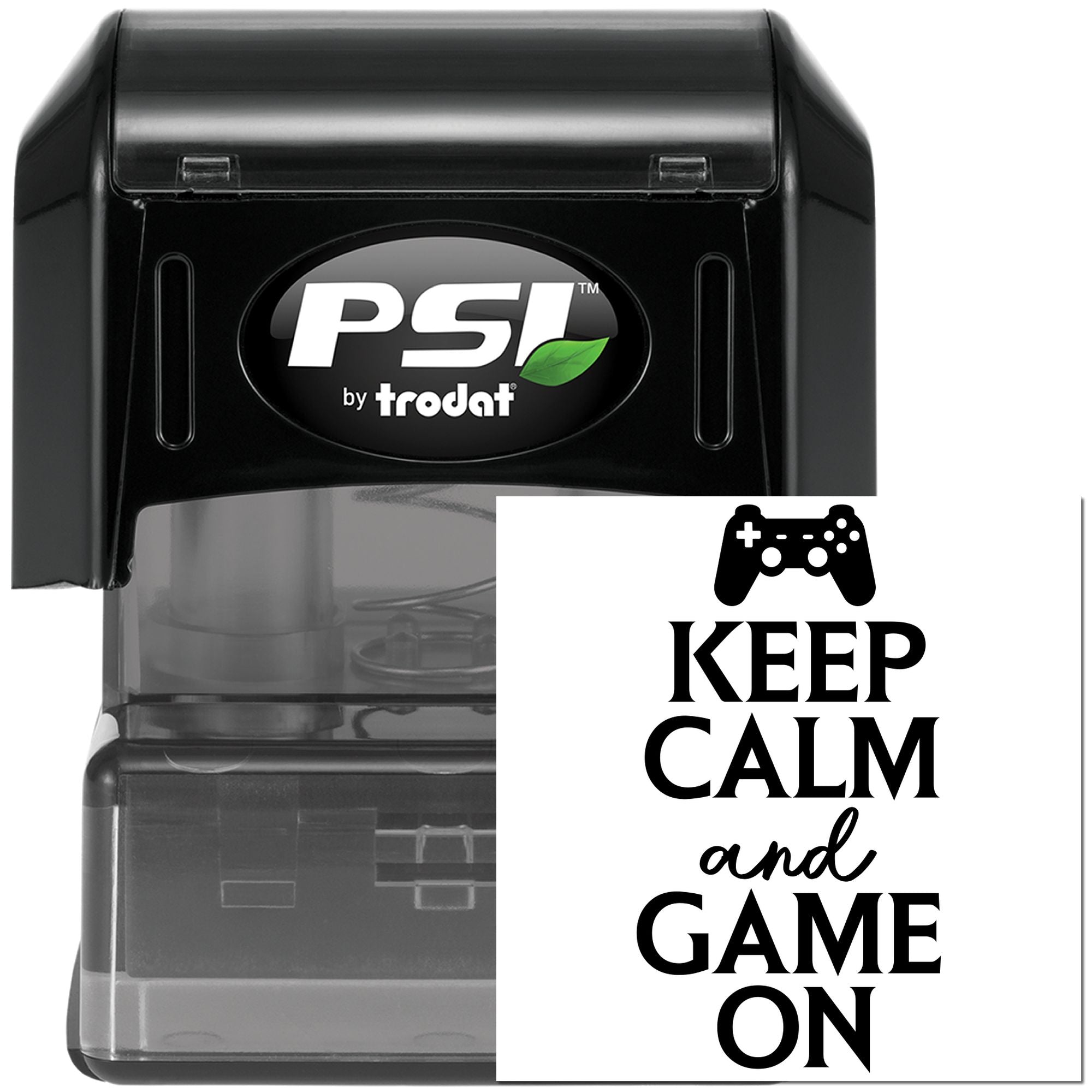 Pre-Inked Keep Calm Gaming Favor Tag Stamp