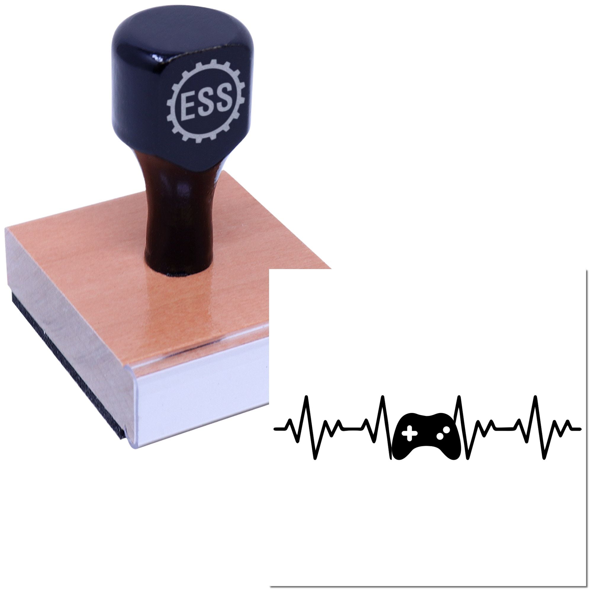 Gaming Heartbeat Rhythm Card Making Rubber Stamp
