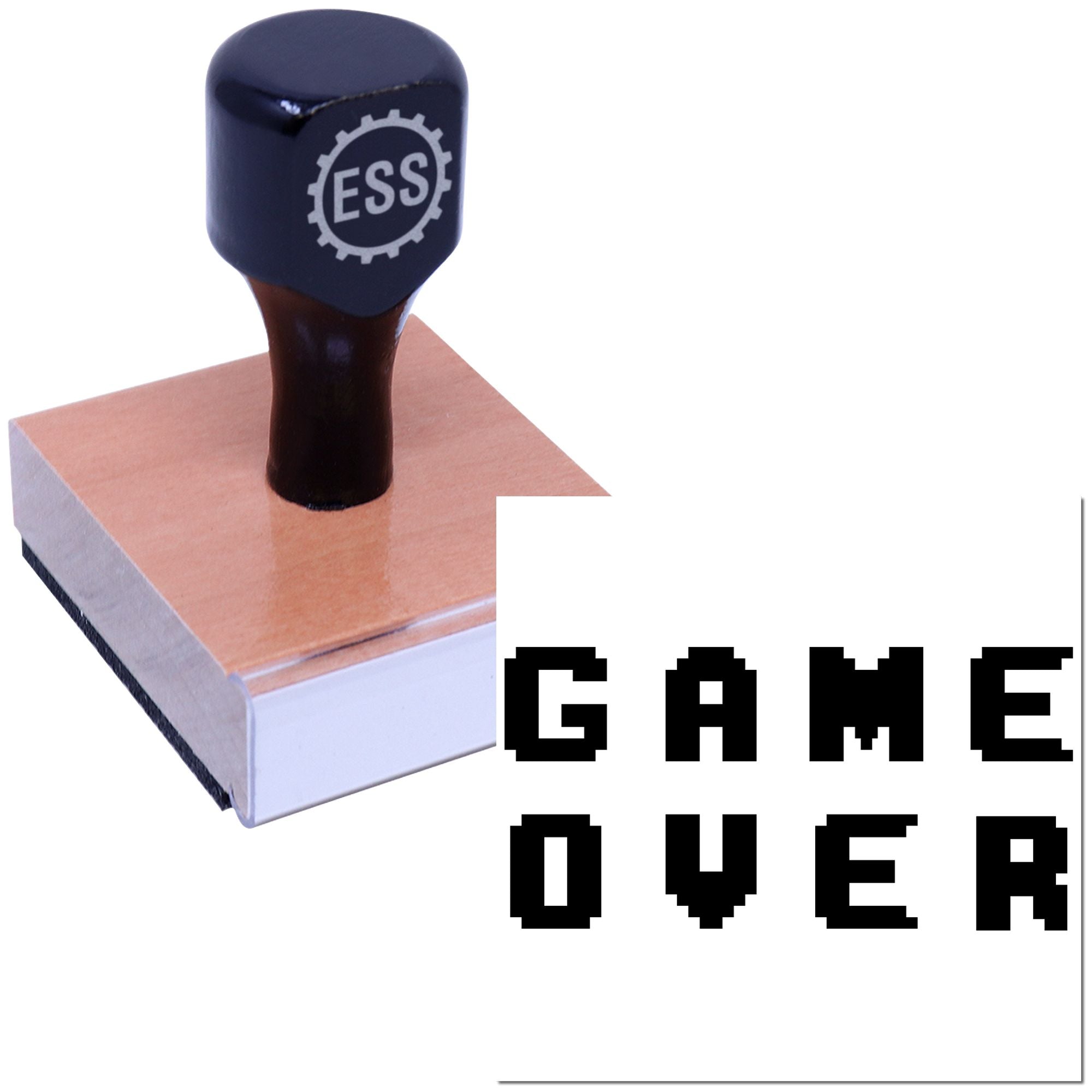 Pixelated Game Over Paper Craft Rubber Stamp