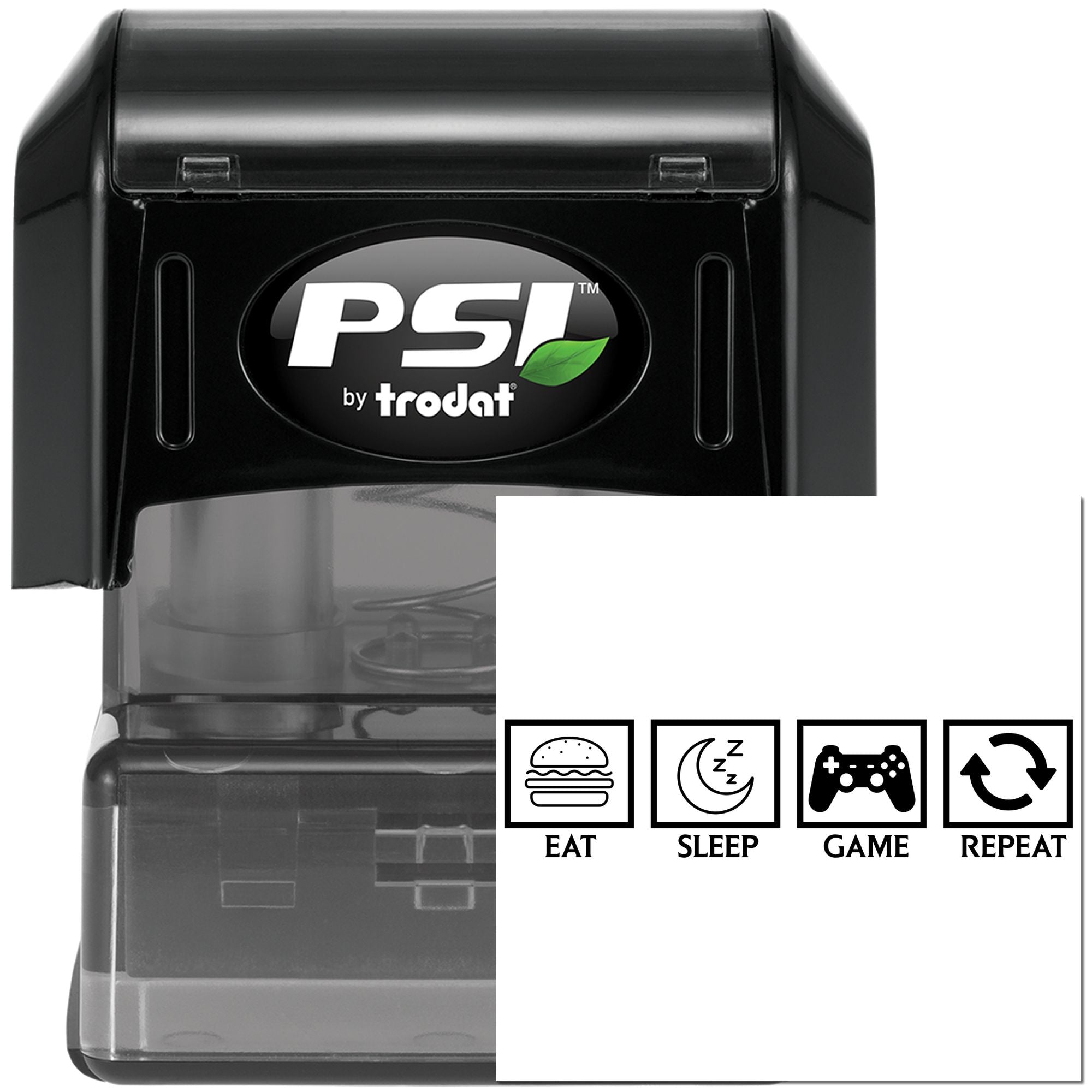 Pre-Inked Eat Sleep Game Card Stamp