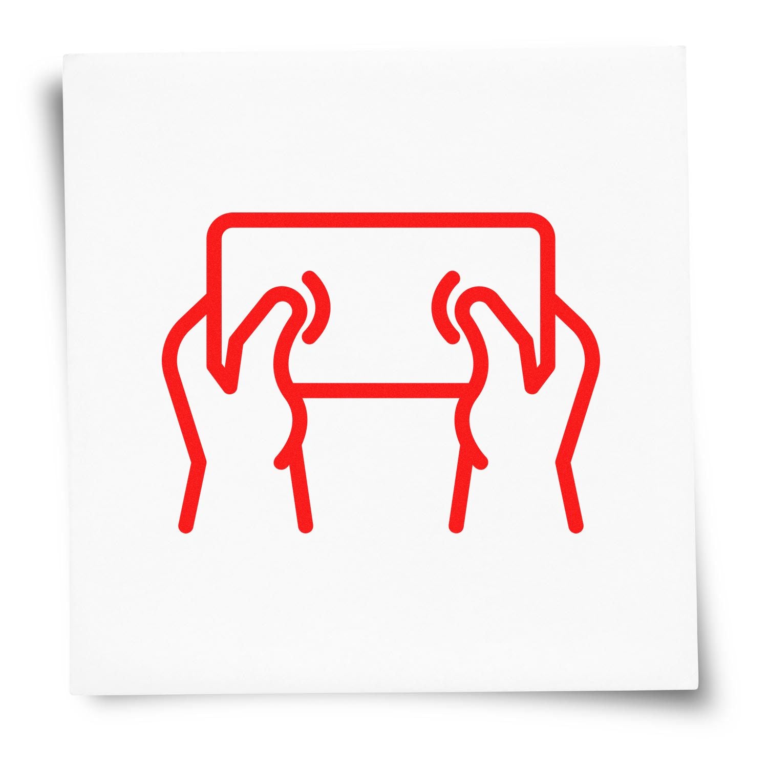 Duo Two Hands Holding Tablet Horizontally Hand Stamp