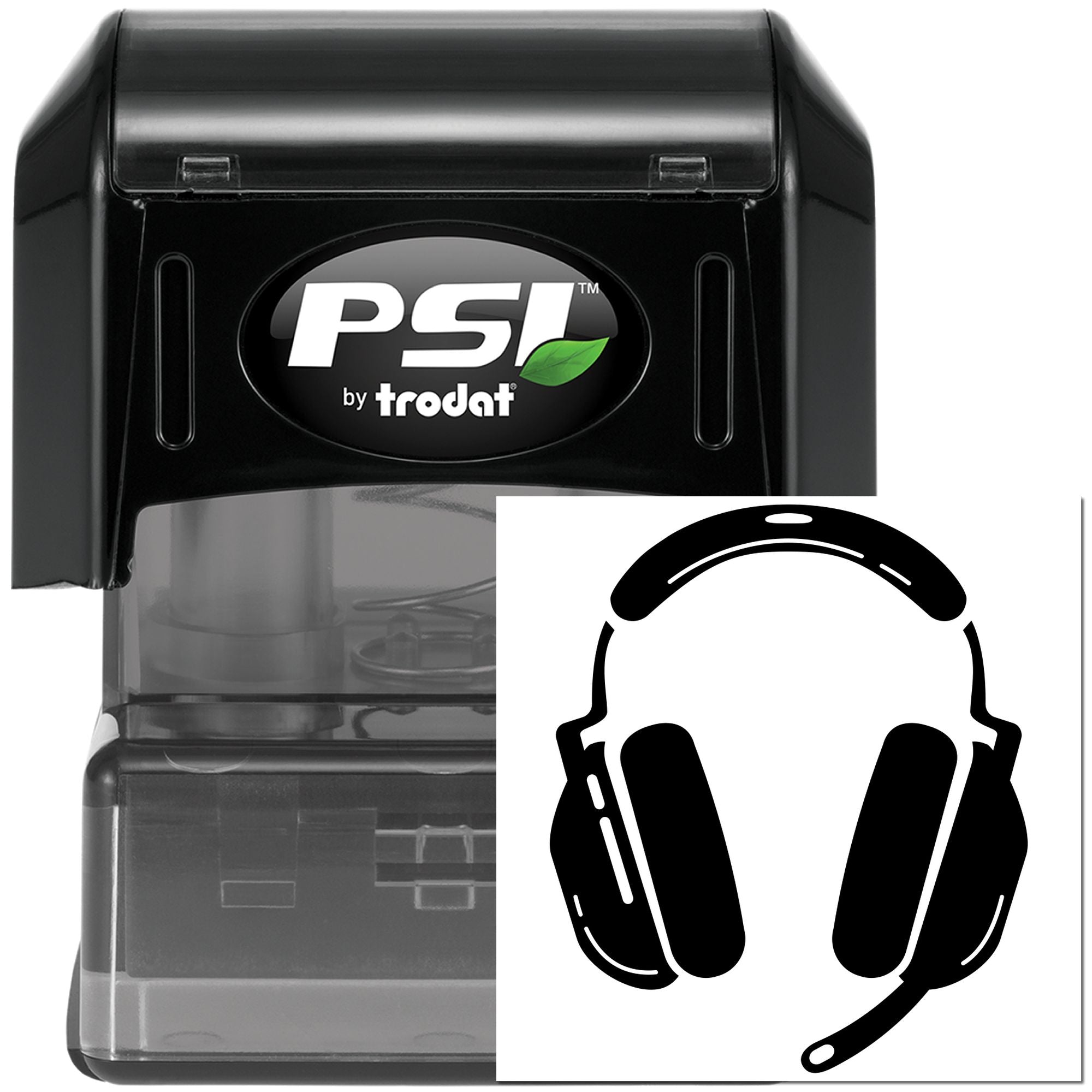 Pre-Inked Headphones With Mic Cardmaking Stamp