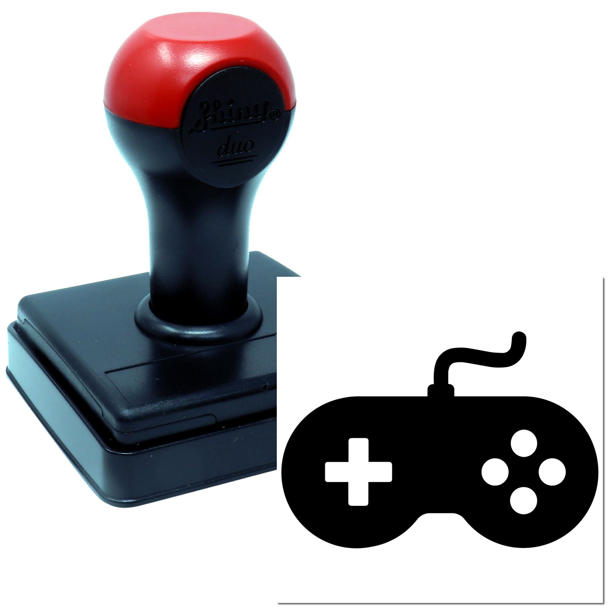 Duo Retro Wired Game Controller Icon Hand Stamp