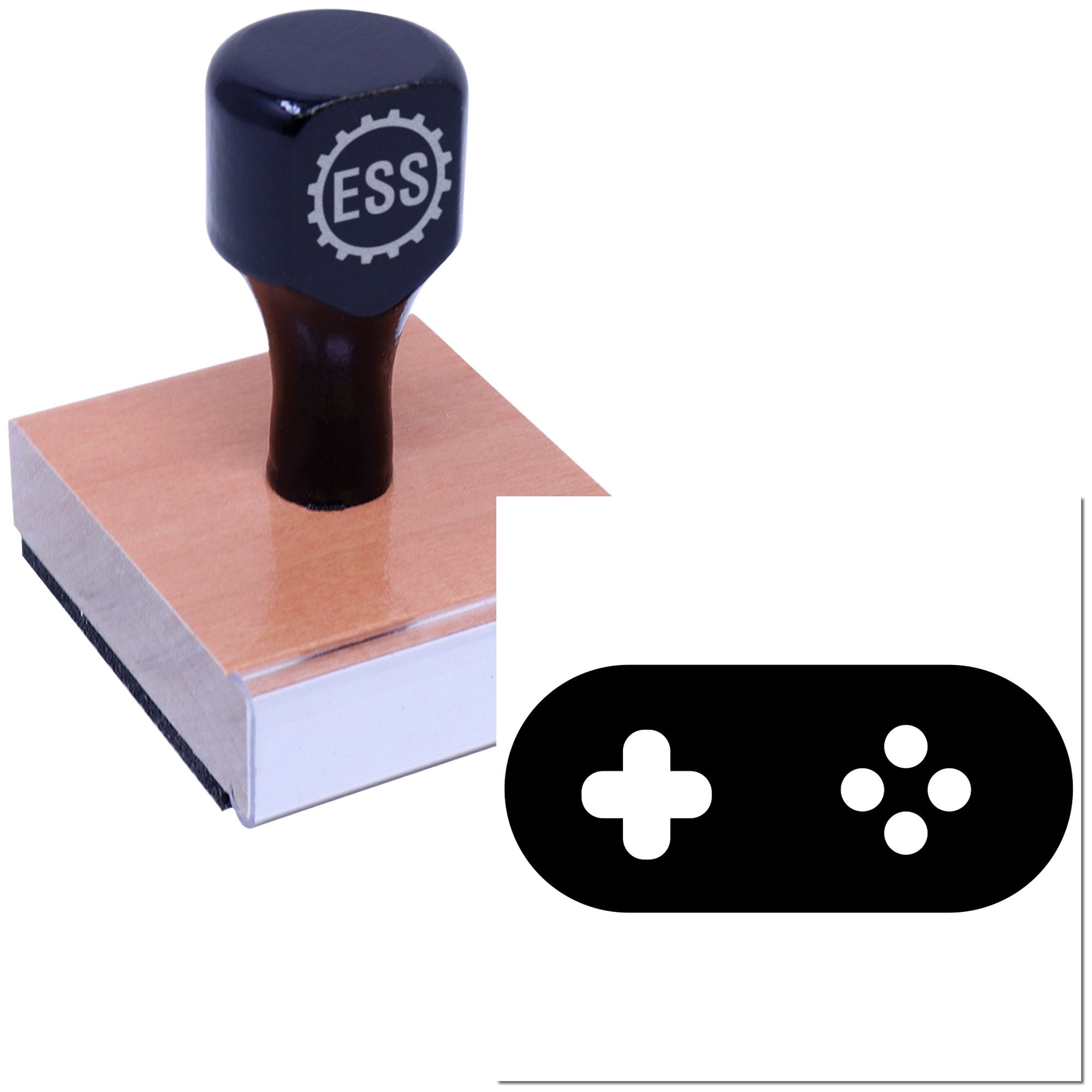 Retro Gaming Controller Favor Tag Rubber Stamp