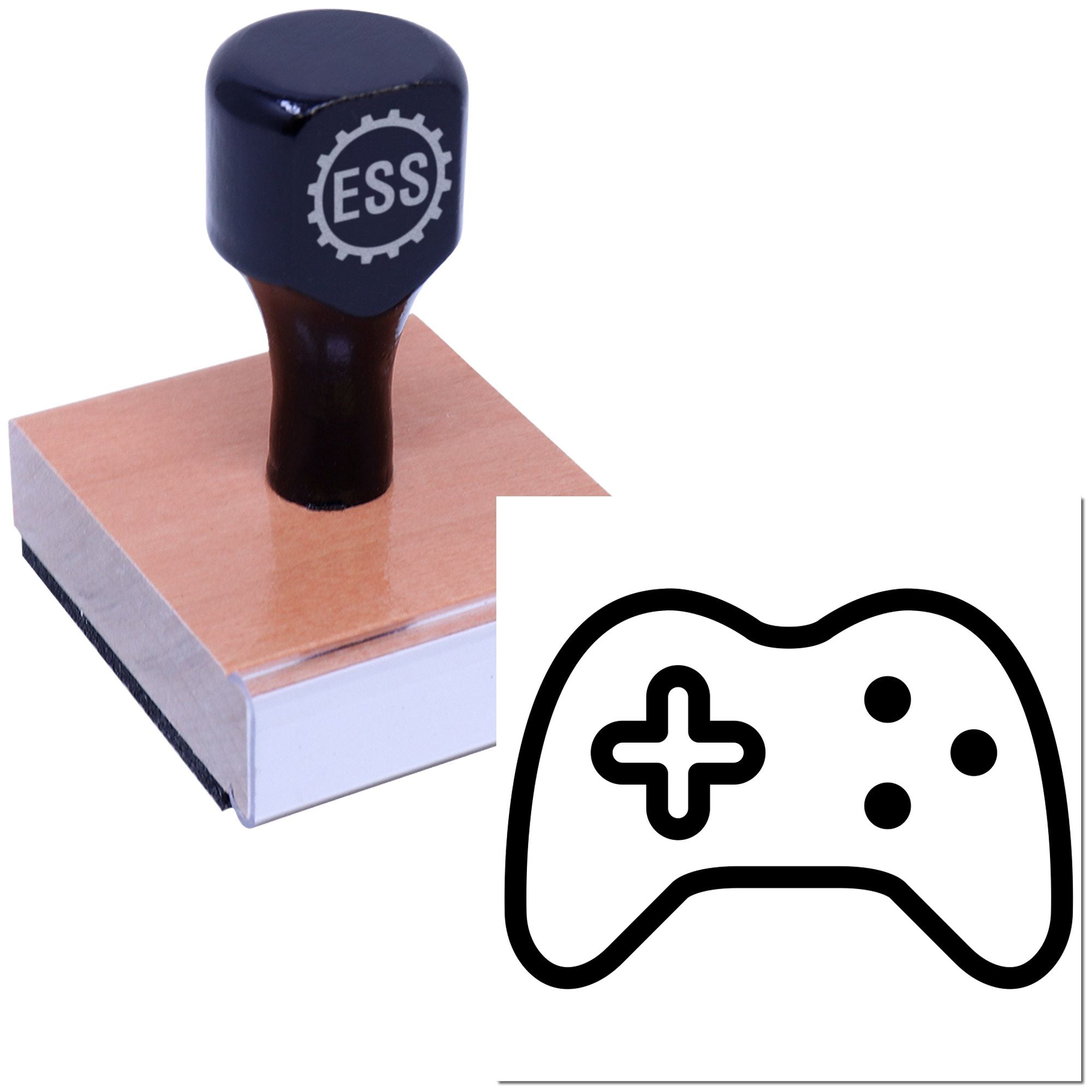 Retro Play Controller Party Favor Rubber Stamp