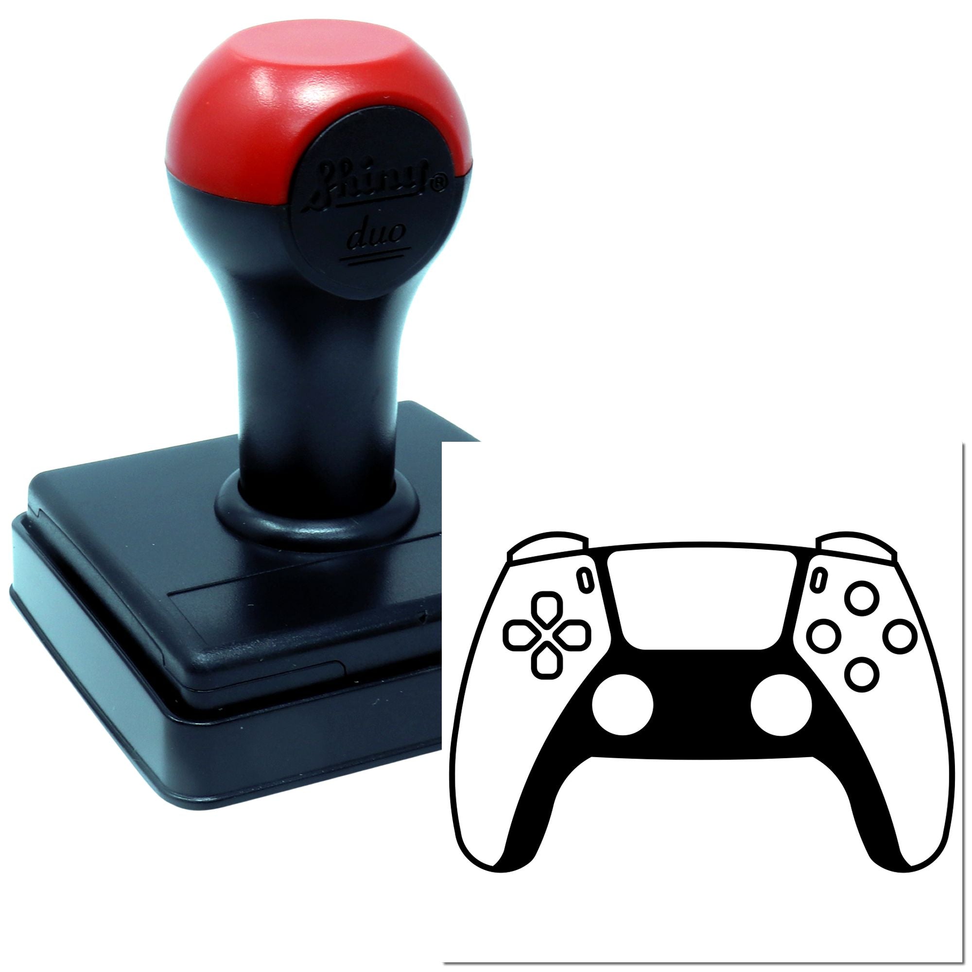 Duo Minimalist Black White Game Controller Hand Stamp