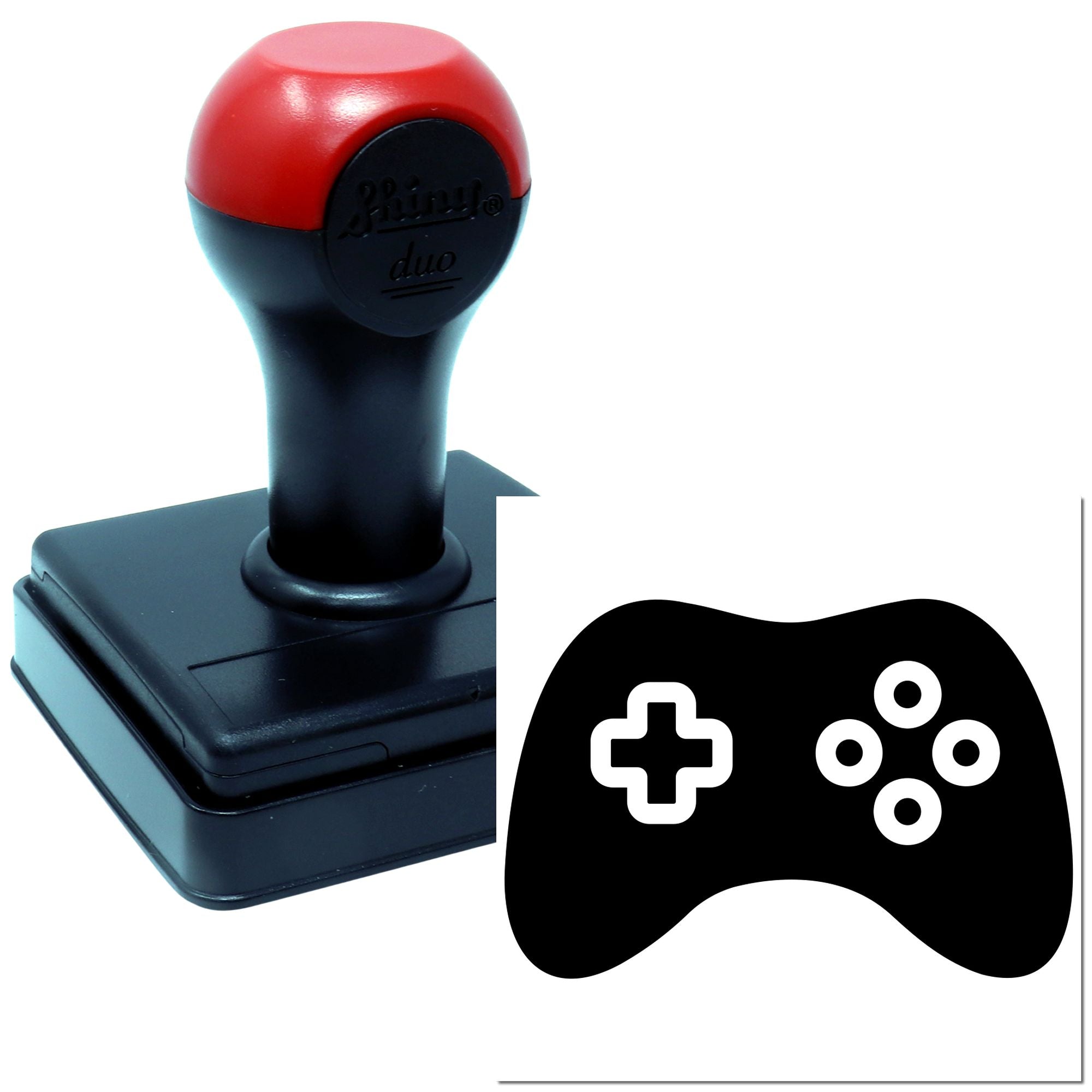 Duo Classic Black Game Controller Icon Hand Stamp