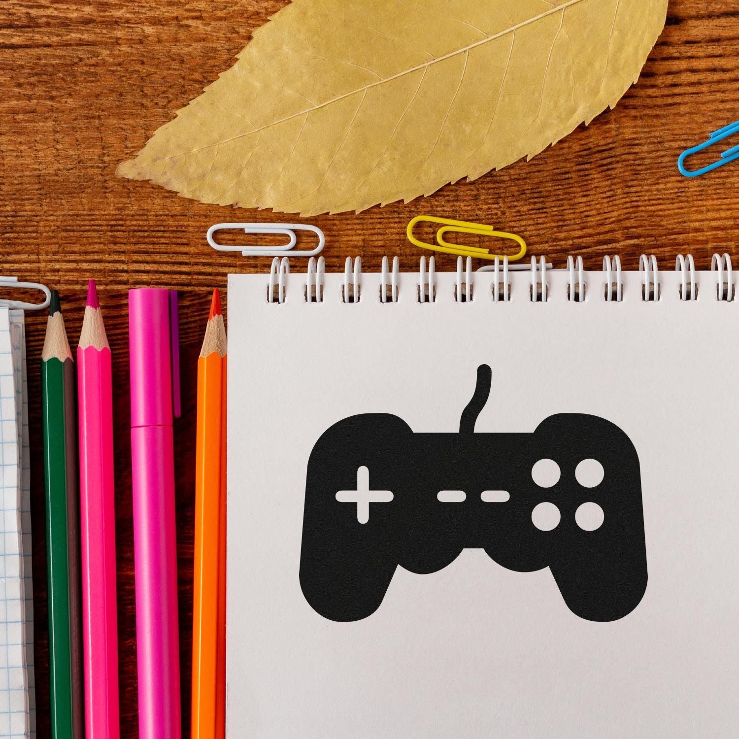 Pre-Inked Video Game Controller Crafting Stamp
