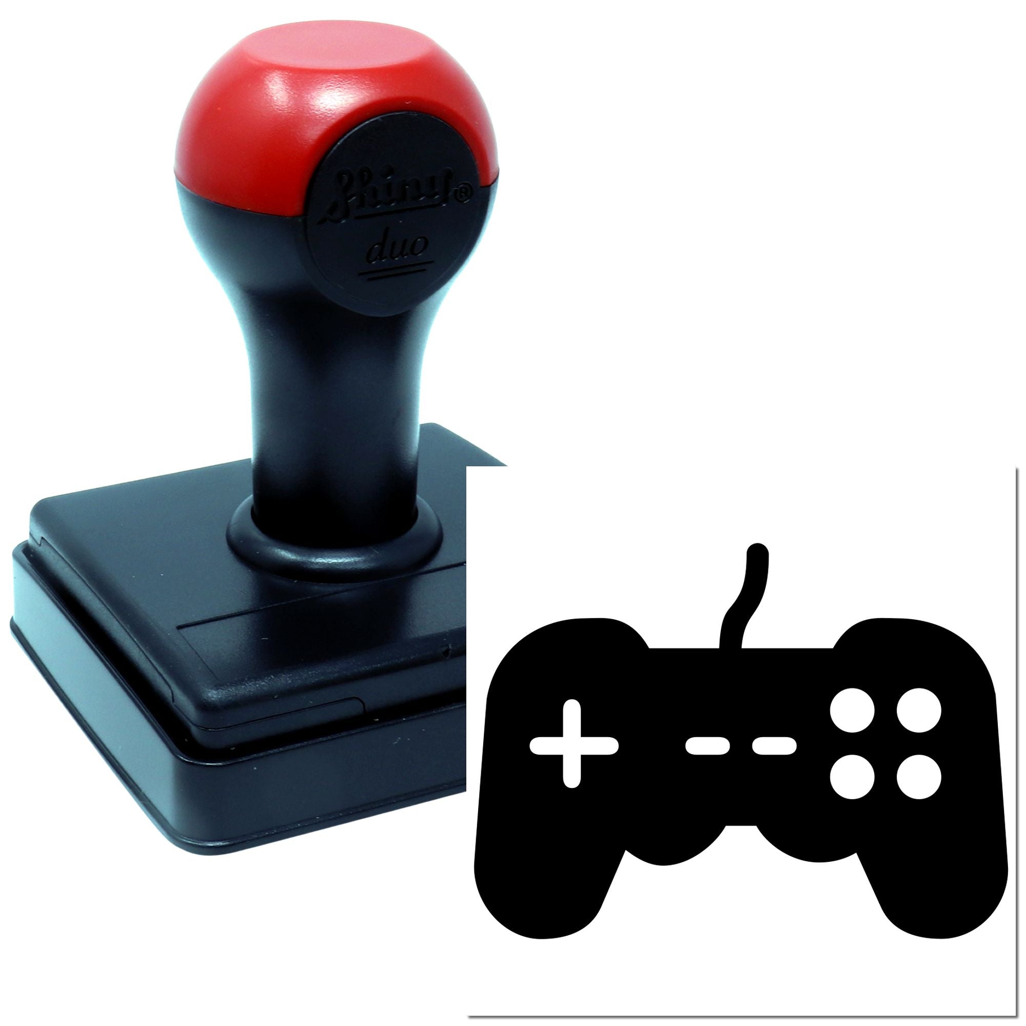 Duo Retro Wired Game Controller Silhouette Hand Stamp