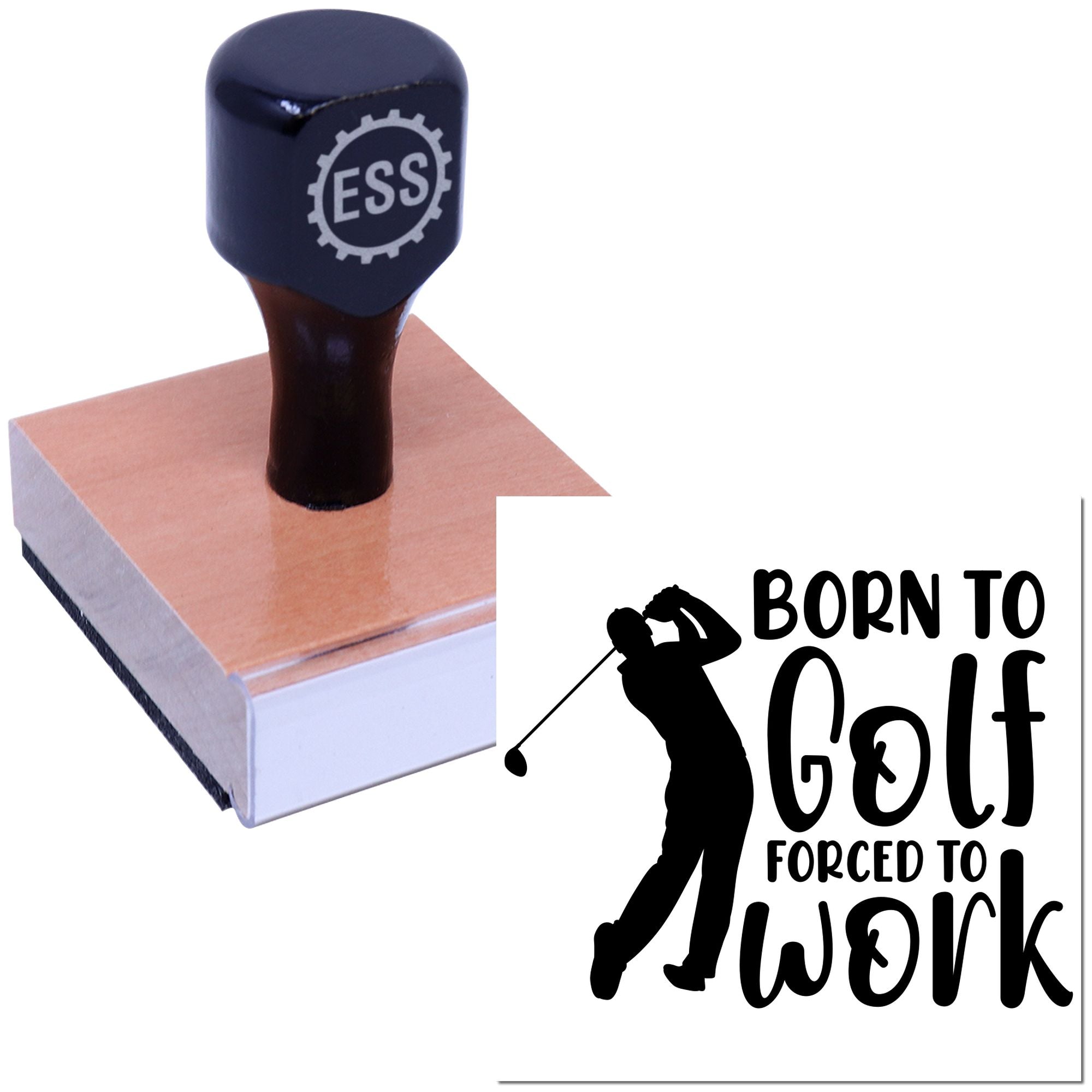 Golf Over Work Cardmaking Rubber Stamp