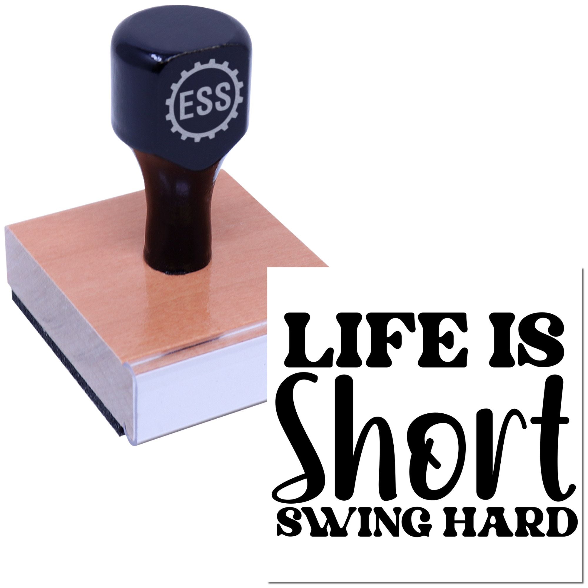 Life Short Swing Note Card Rubber Stamp
