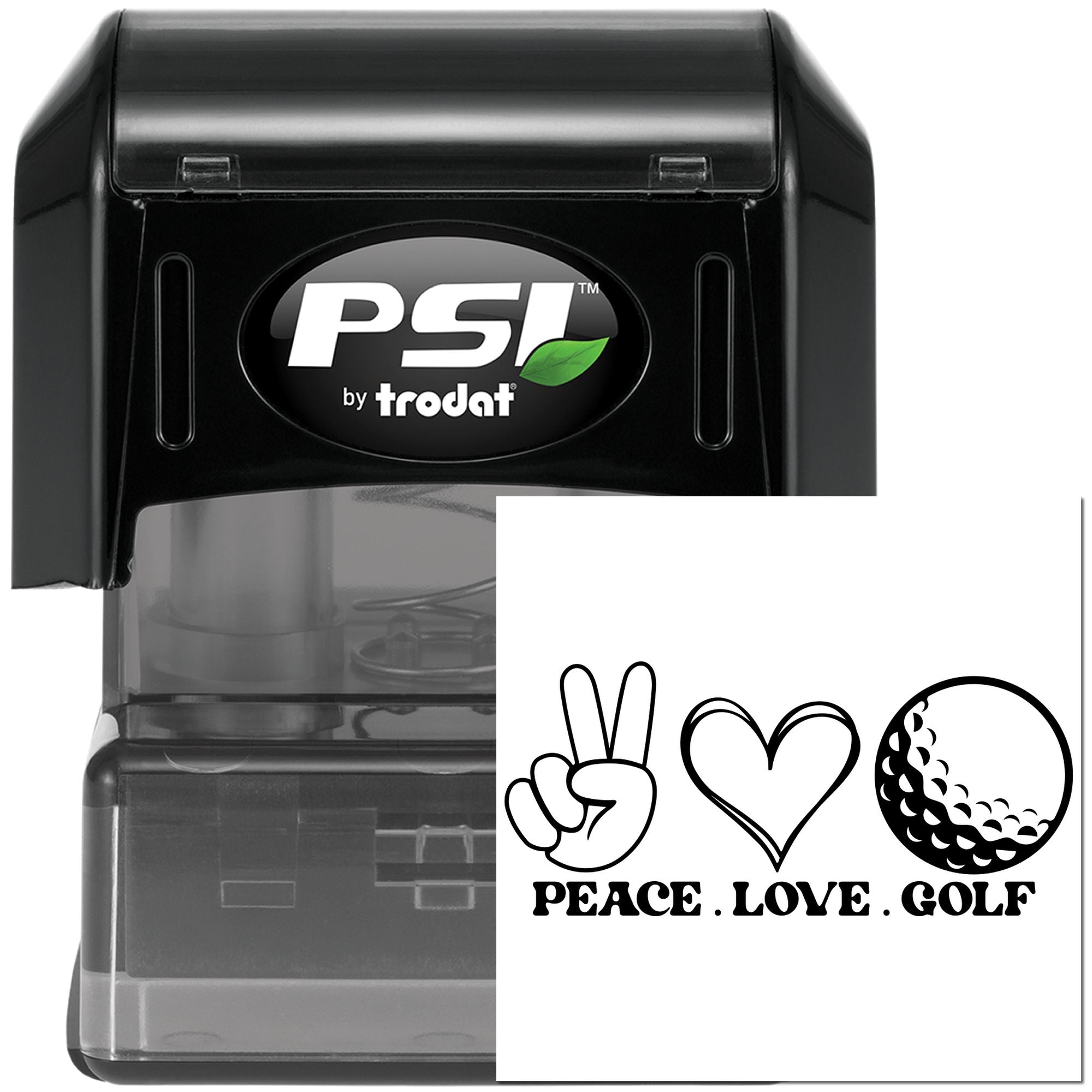 Pre-Inked Peace Love Golf Greeting Card Stamp