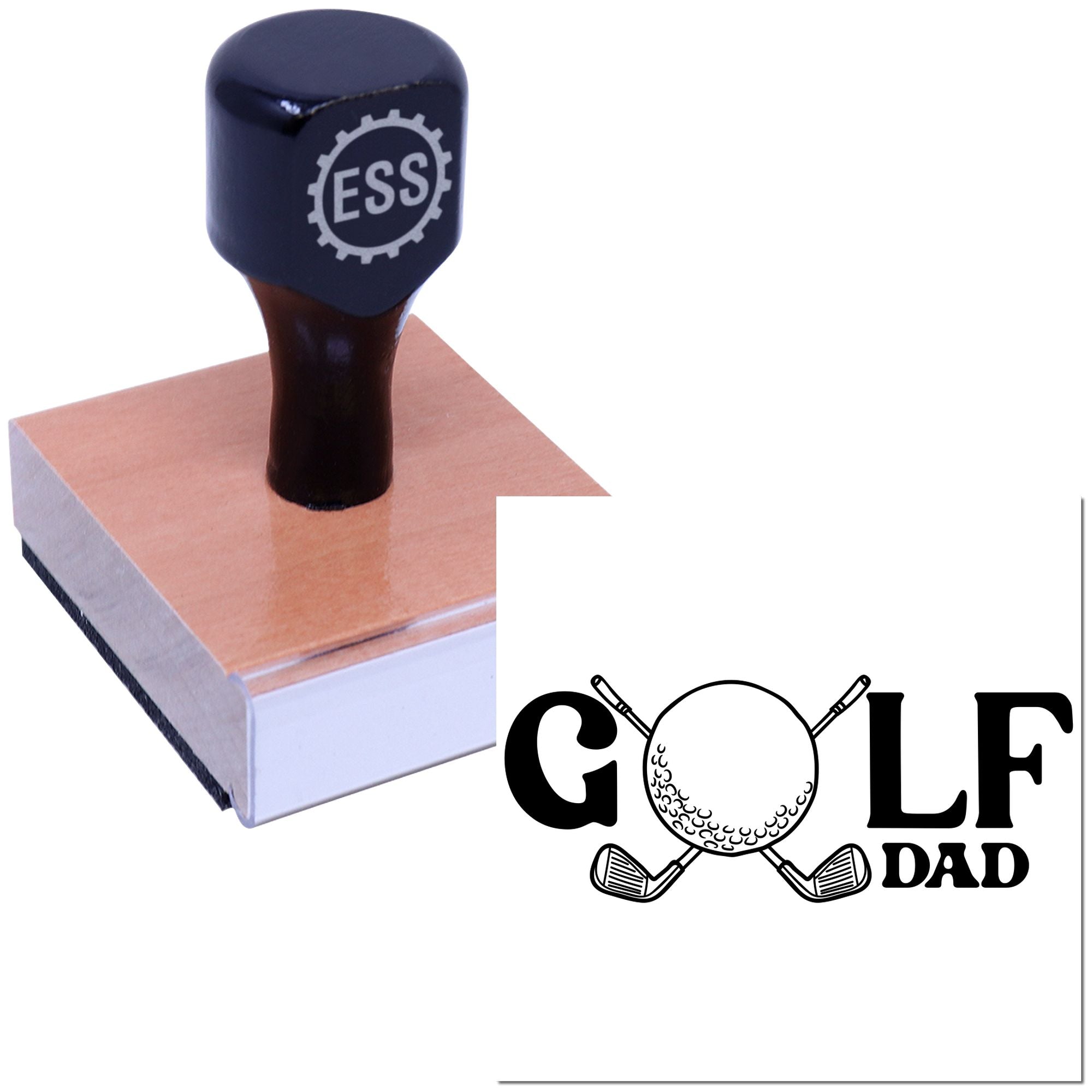 Golf Dad Vibes Tag Rubber Stamp