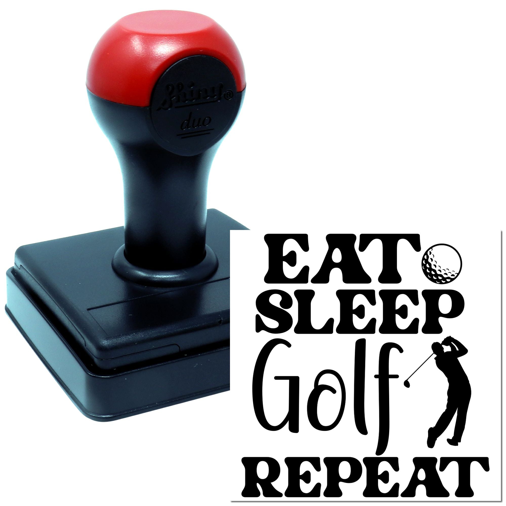 Duo Eat Sleep Golf Repeat Minimal Poster Hand Stamp