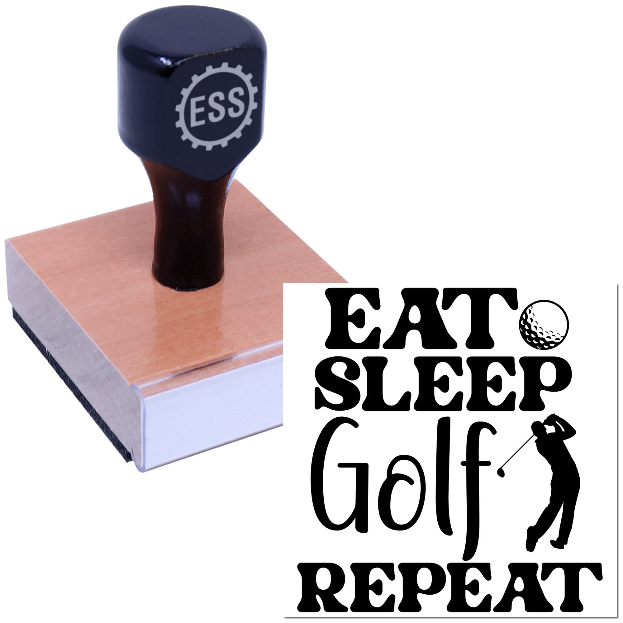Eat Sleep Golf Paper Craft Rubber Stamp