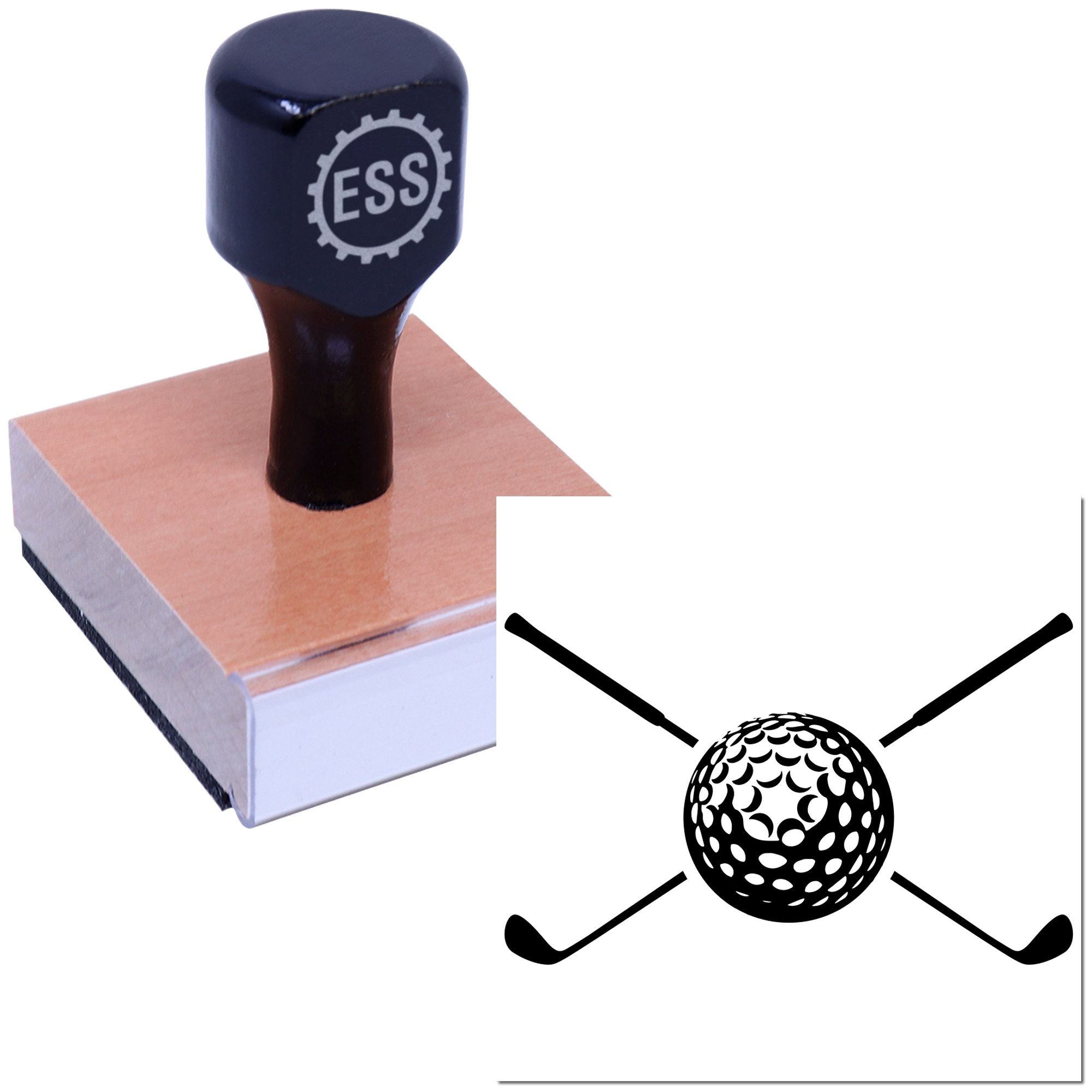 Dimpled Golf Emblem Greeting Card Rubber Stamp