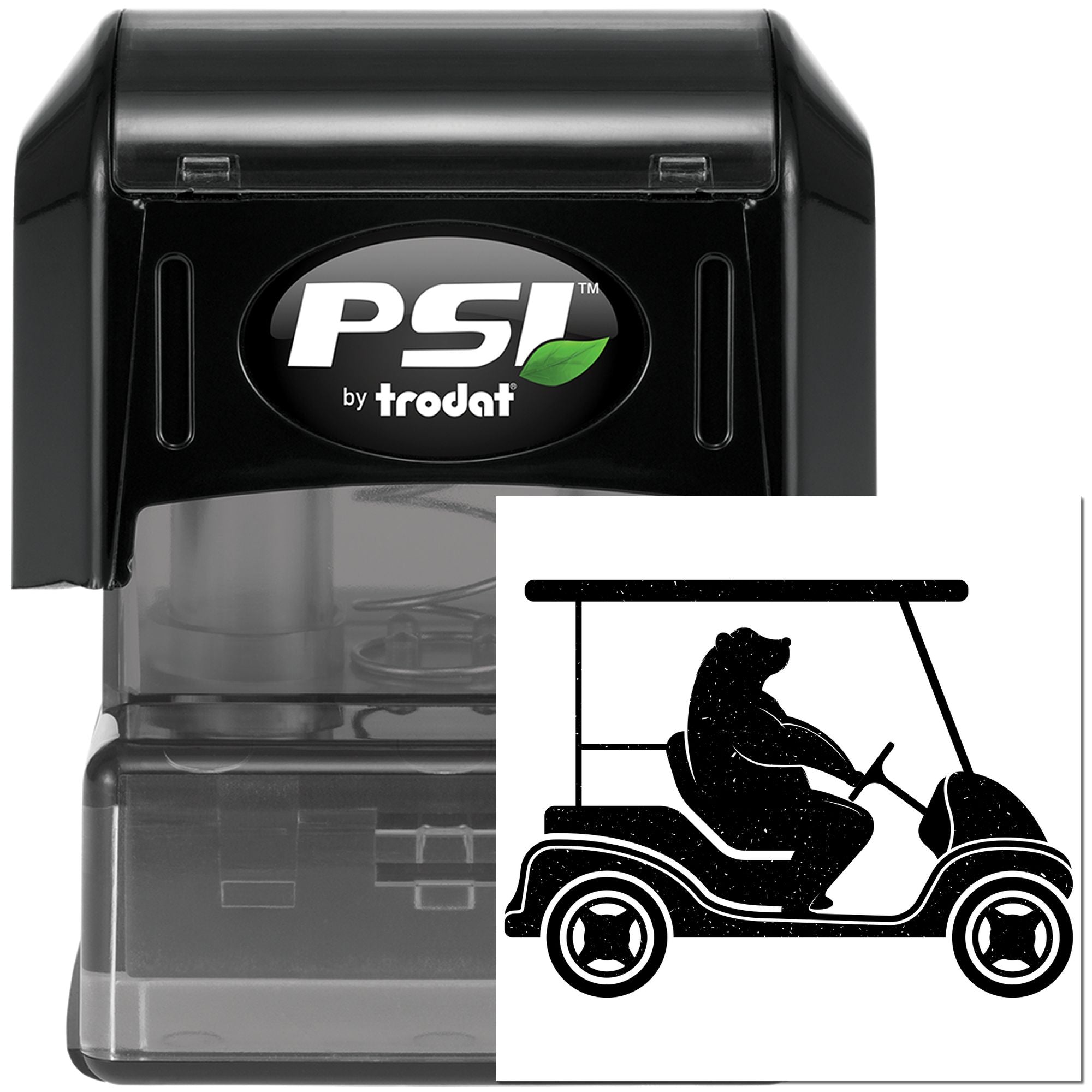 Pre-Inked Bear Golf Cart Paper Goods Stamp