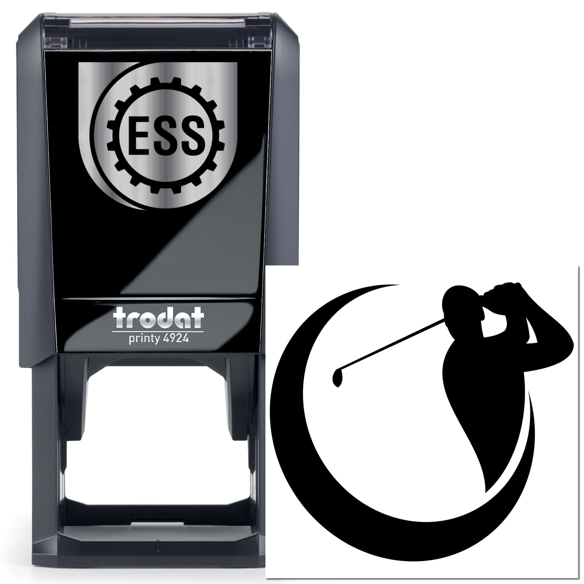 Self-Inking Swinging Golfer Postcard Stamp