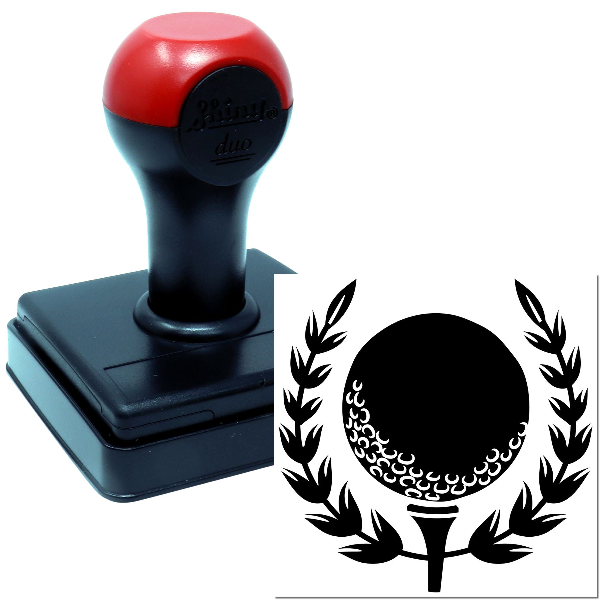 Duo Laurel Golf Ball On Tee Hand Stamp