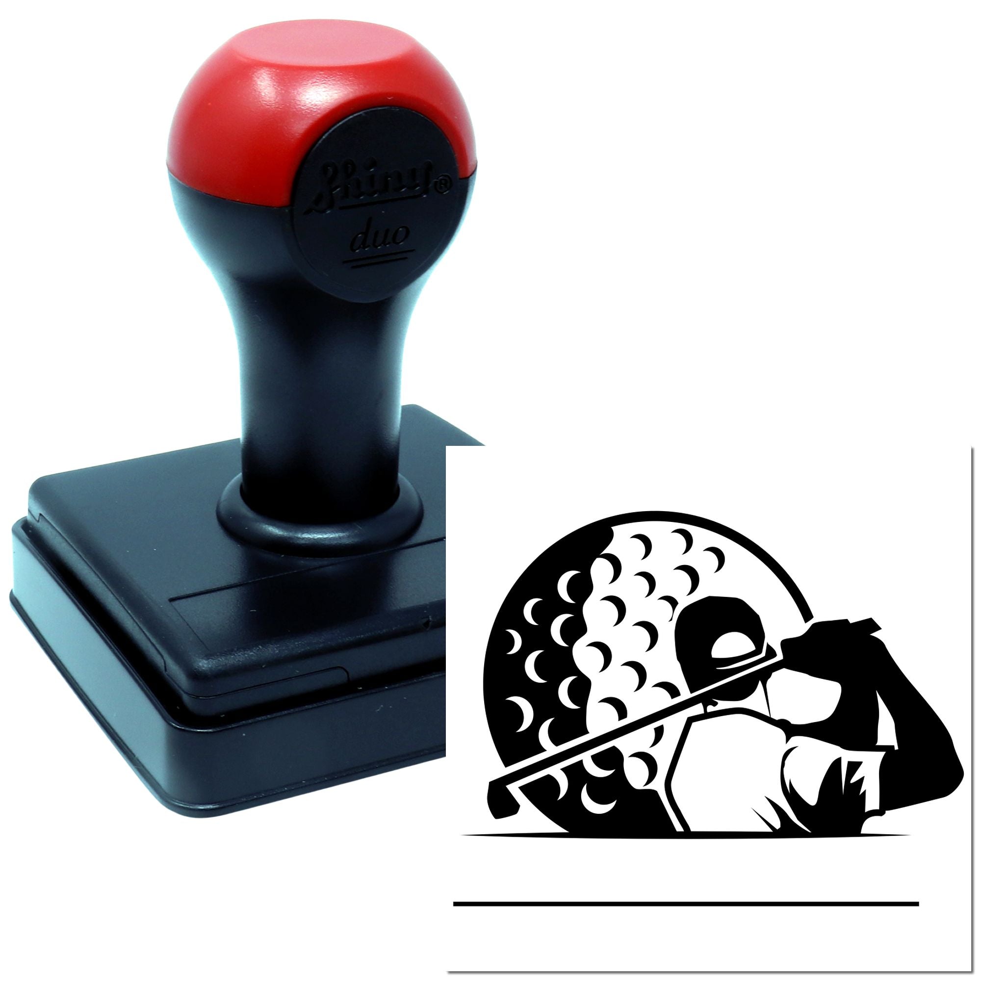 Duo Giant Golf Ball Swing Silhouette Hand Stamp