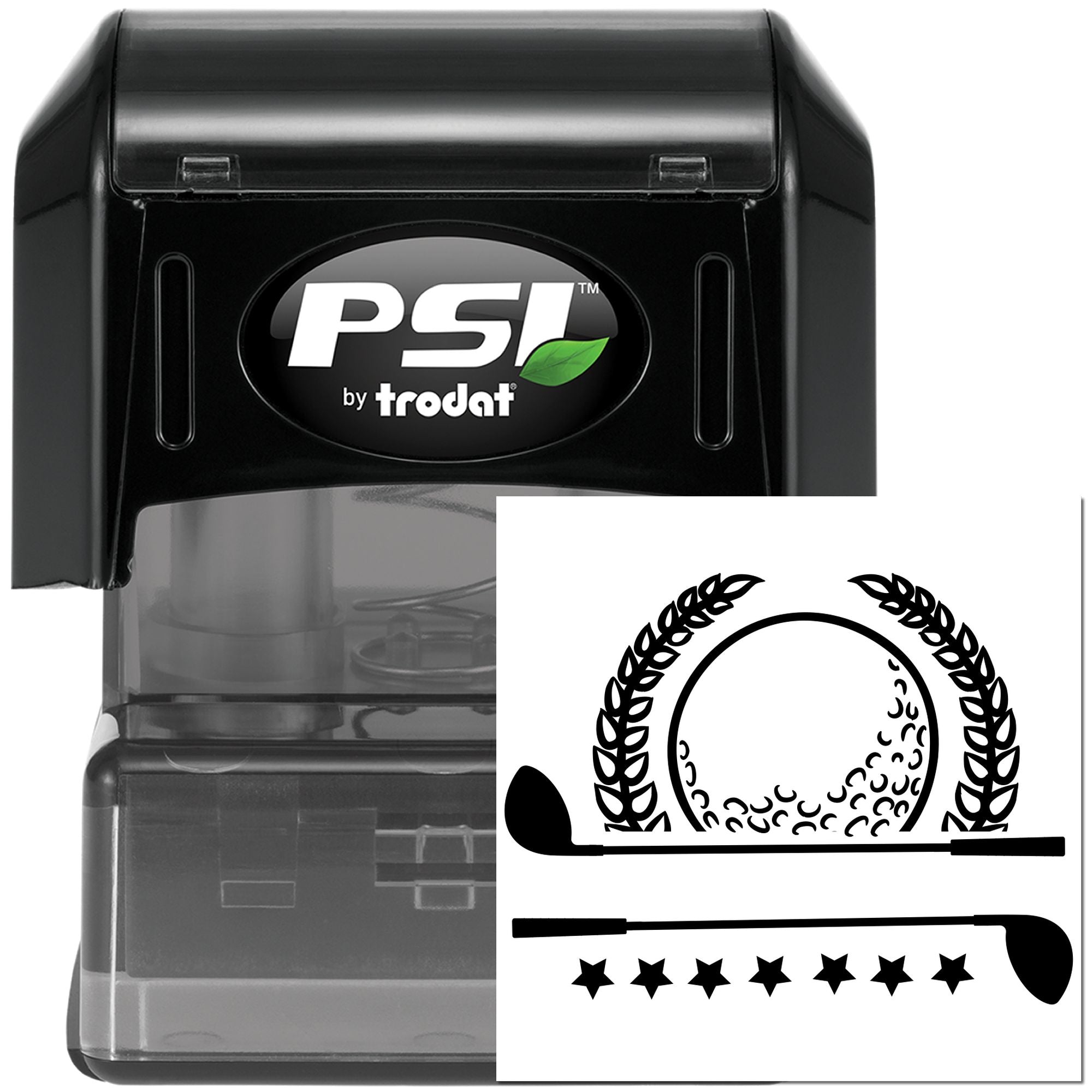 Pre-Inked Golf Championship Trophy Place Card Stamp