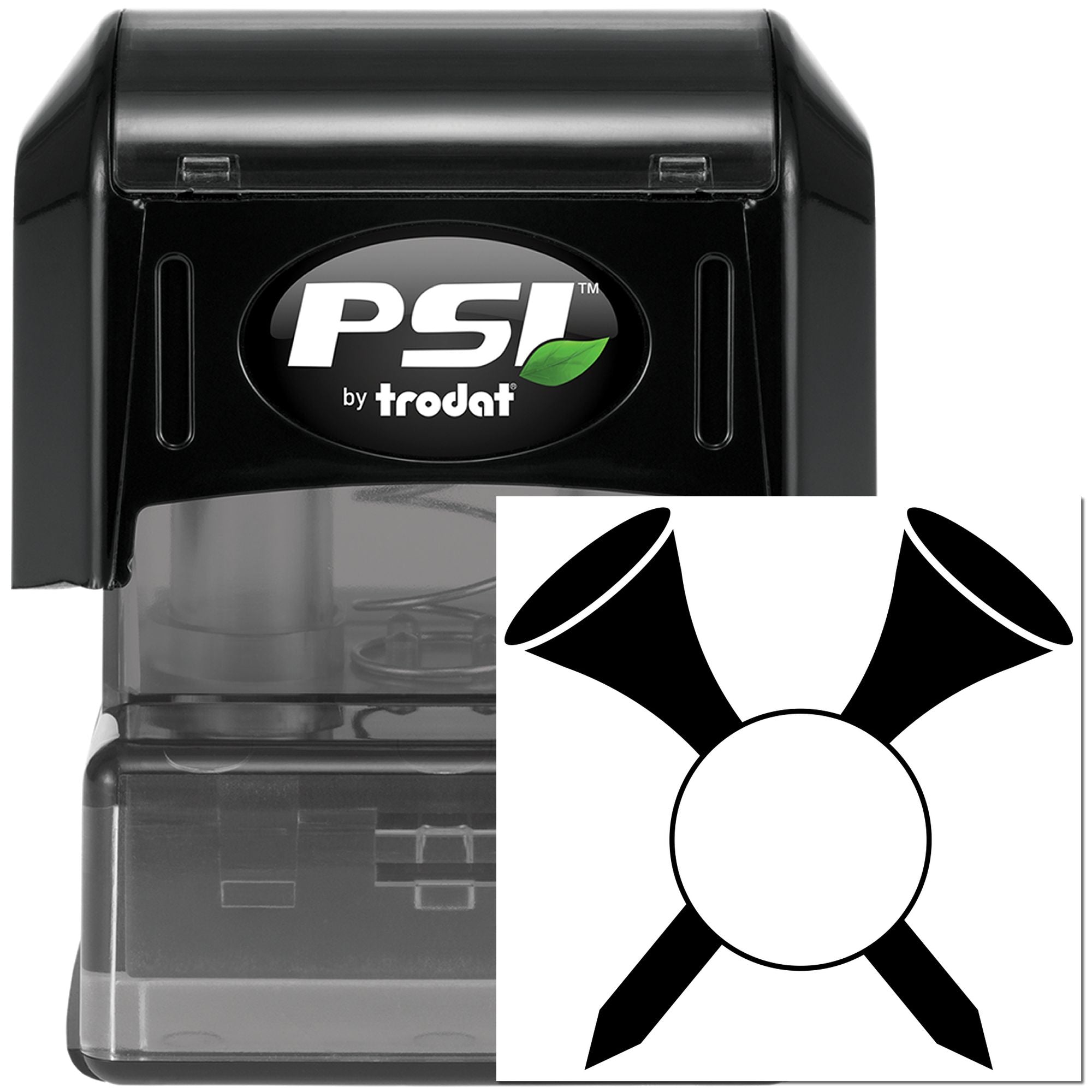 Pre-Inked Crossed Tools Emblem Scrapbooking Stamp