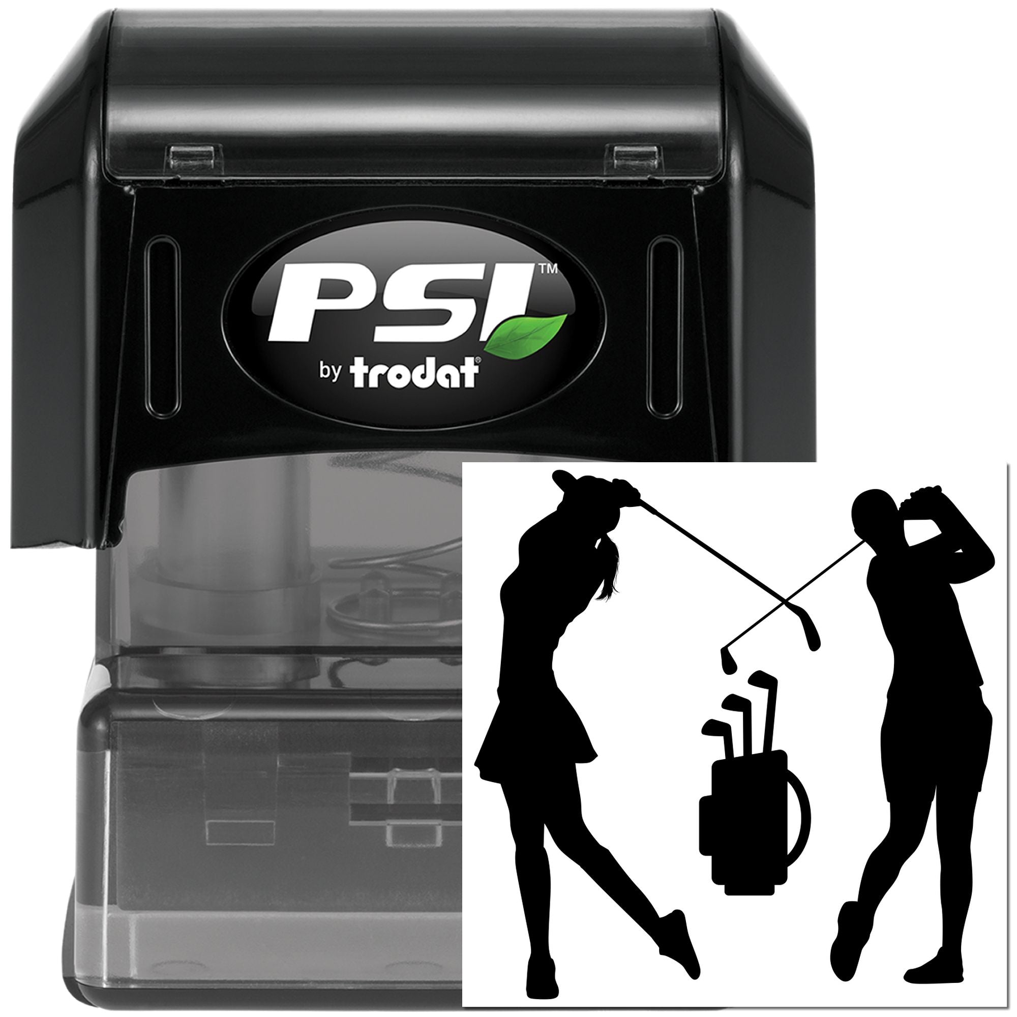 Pre-Inked Silhouetted Golfers Duel Paper Craft Stamp