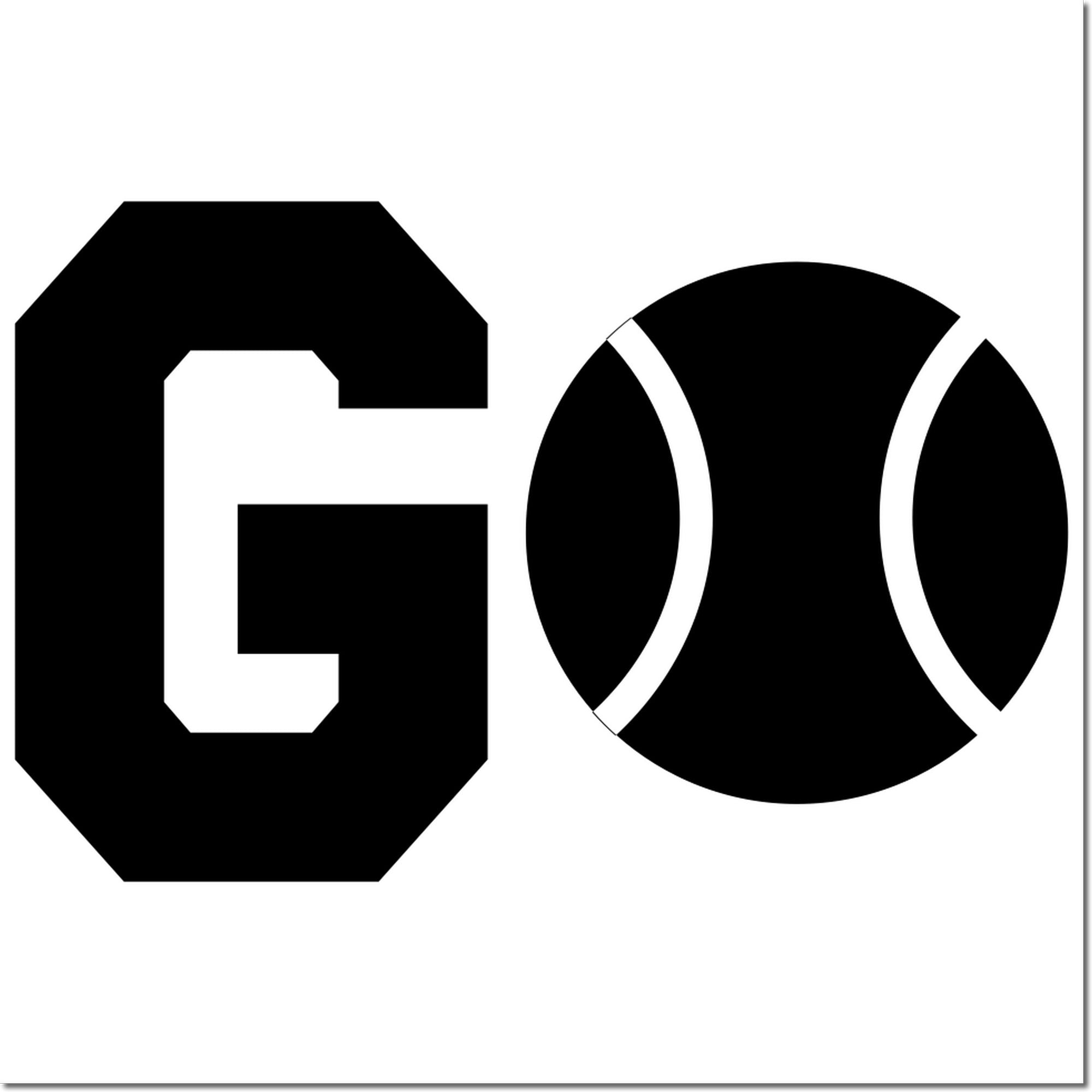 Go Baseball Icon Note Card Rubber Stamp