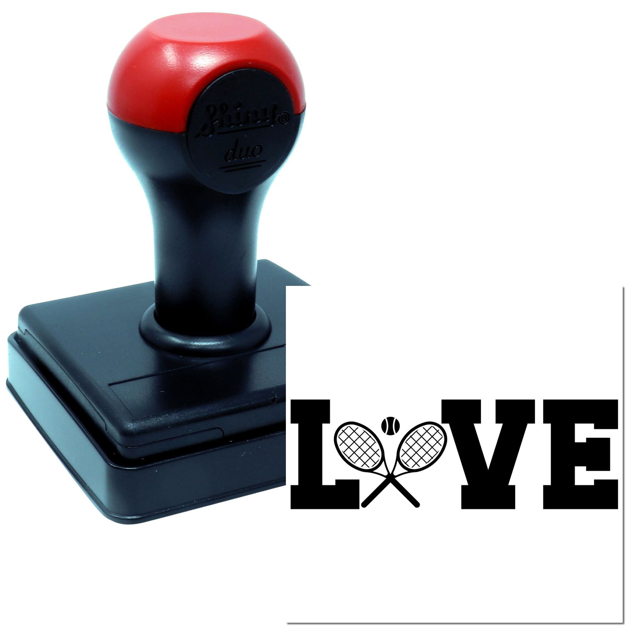 Duo Crossed Tennis Rackets Love Logo Hand Stamp