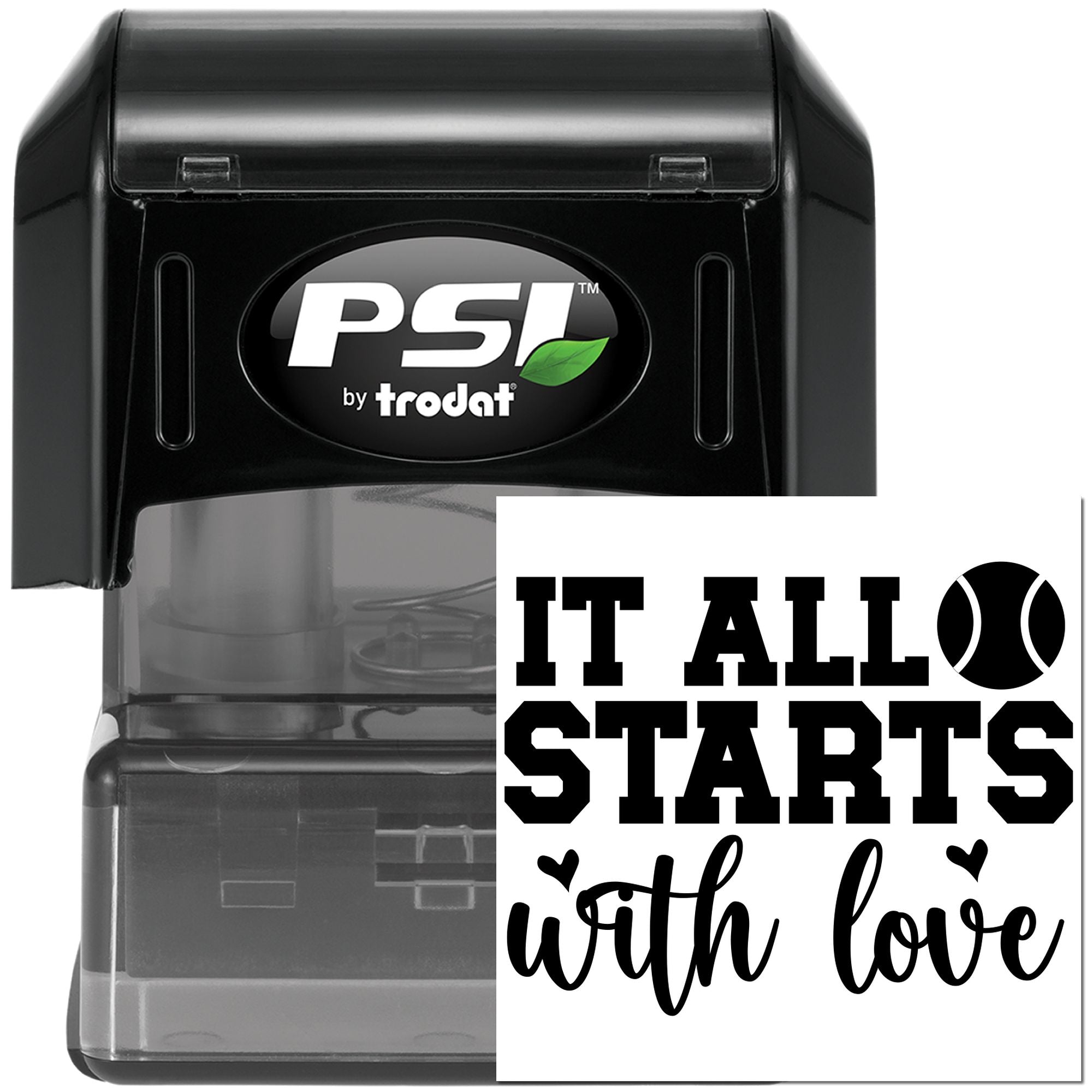 Pre-Inked Love Starts Here Postcard Stamp