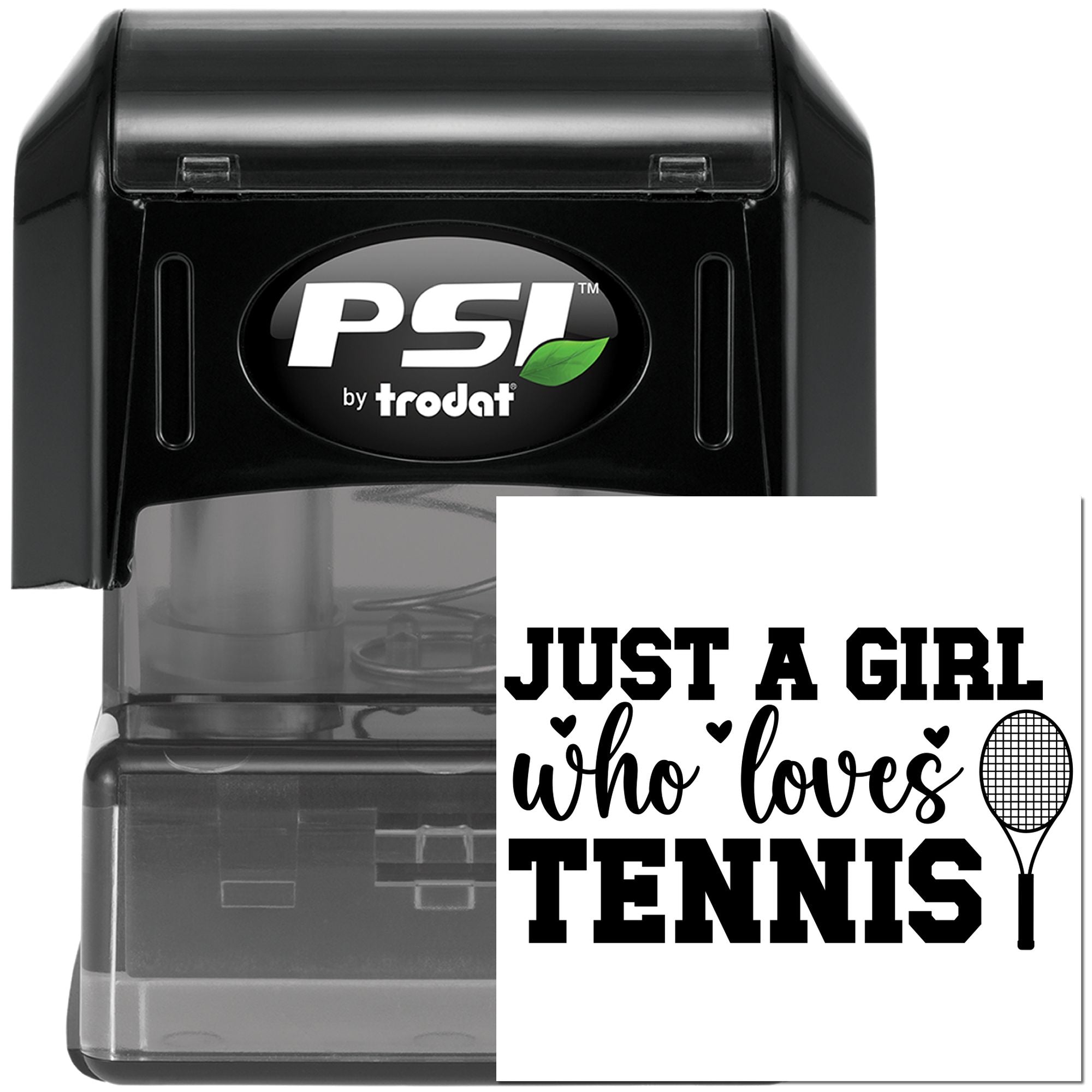 Pre-Inked Tennis Loving Girl Party Favor Stamp