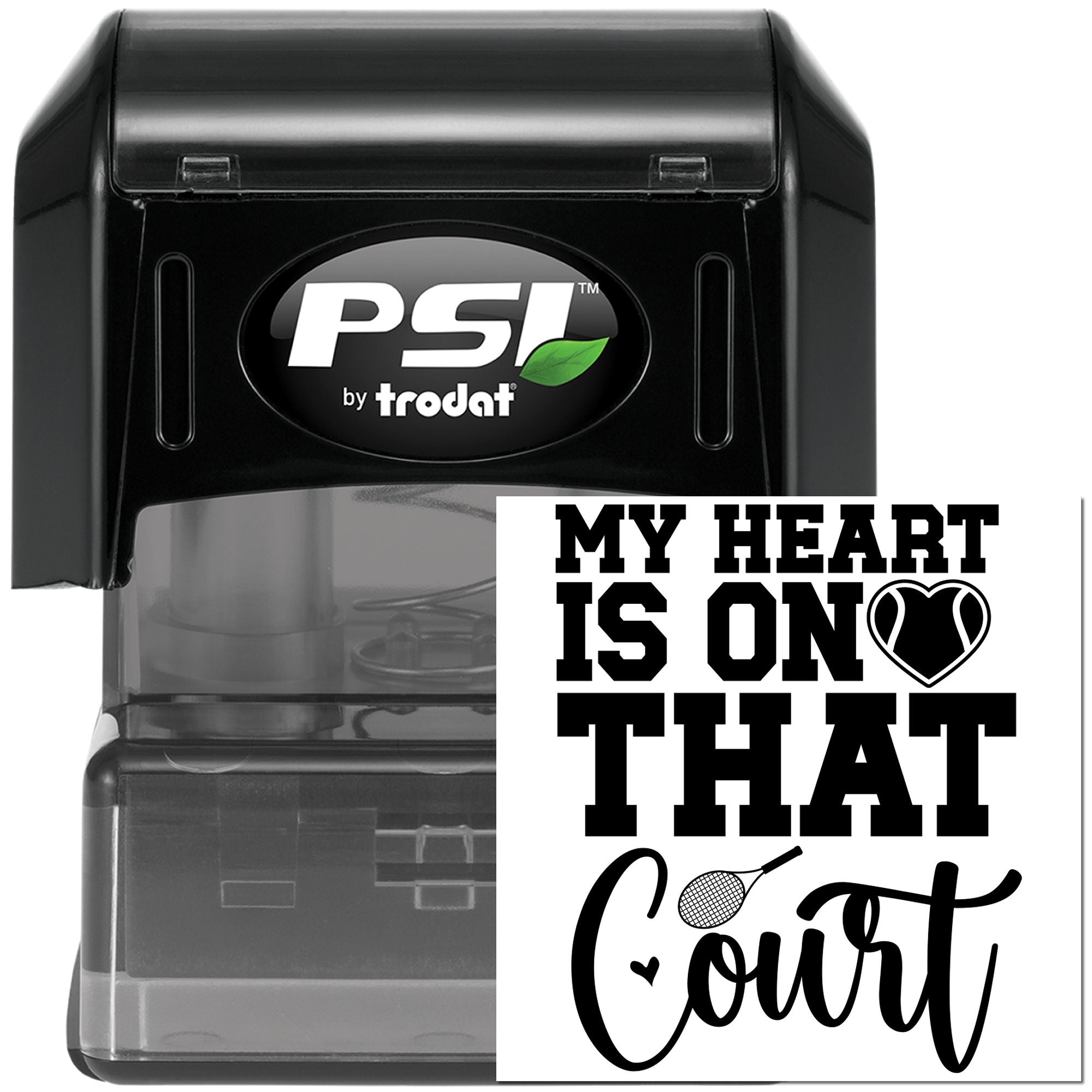 Pre-Inked Heart On Court Scrapbook Stamp