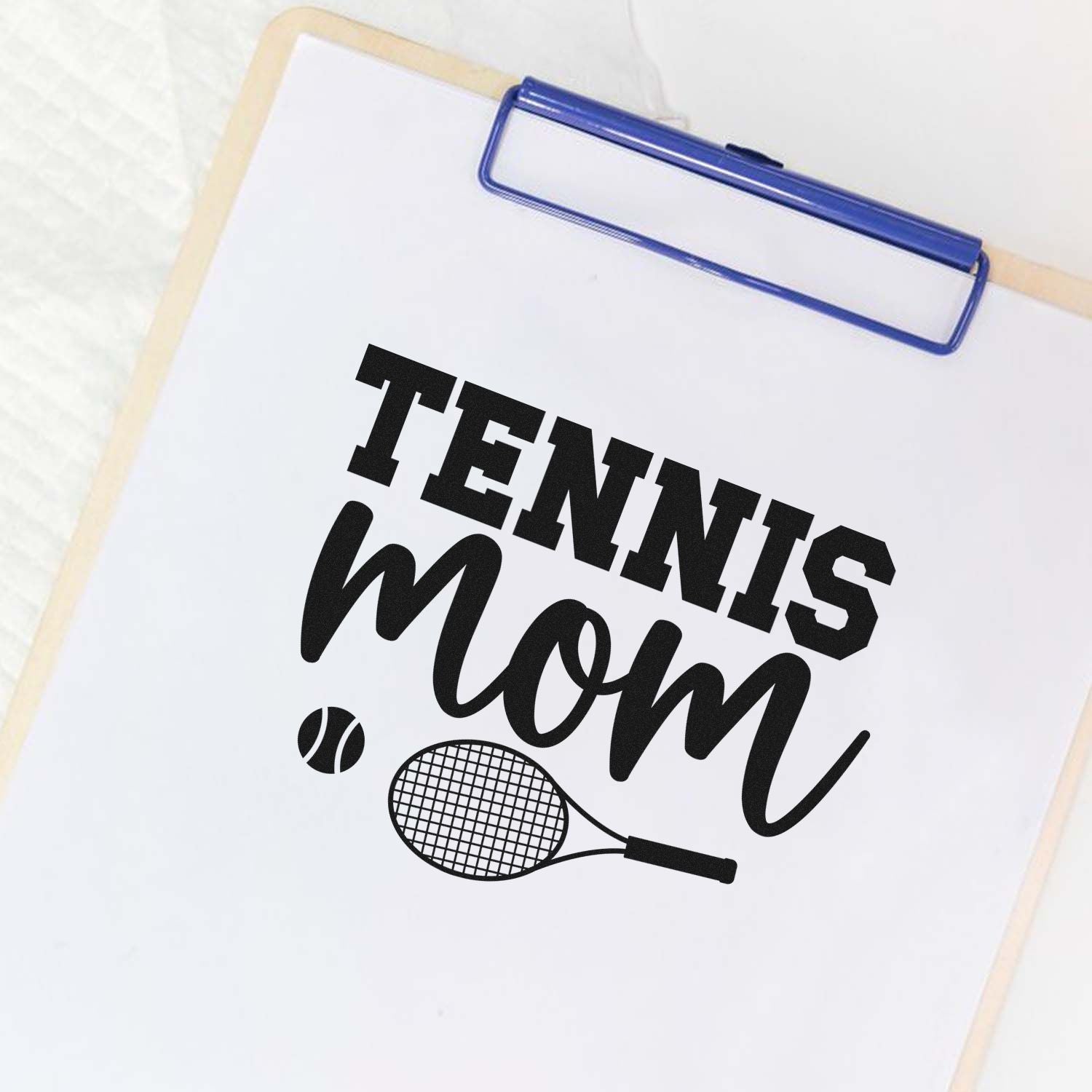 Duo Proud Tennis Mom With Racket Hand Stamp