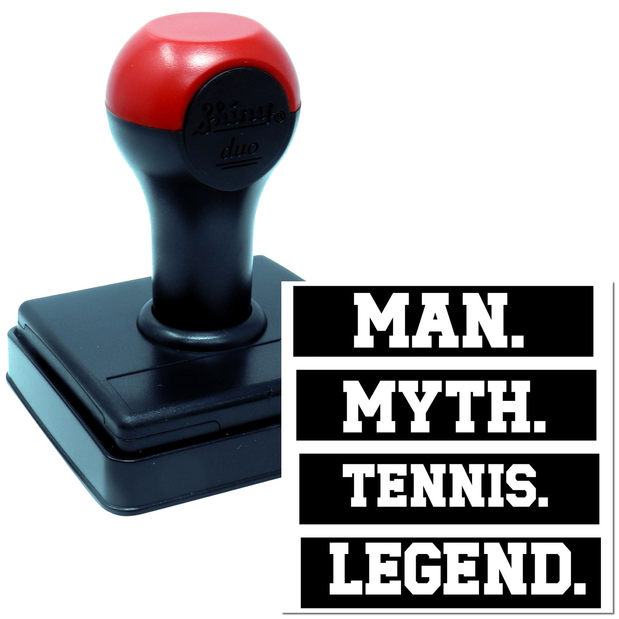 Duo Man Myth Tennis Legend Graphic Poster Hand Stamp
