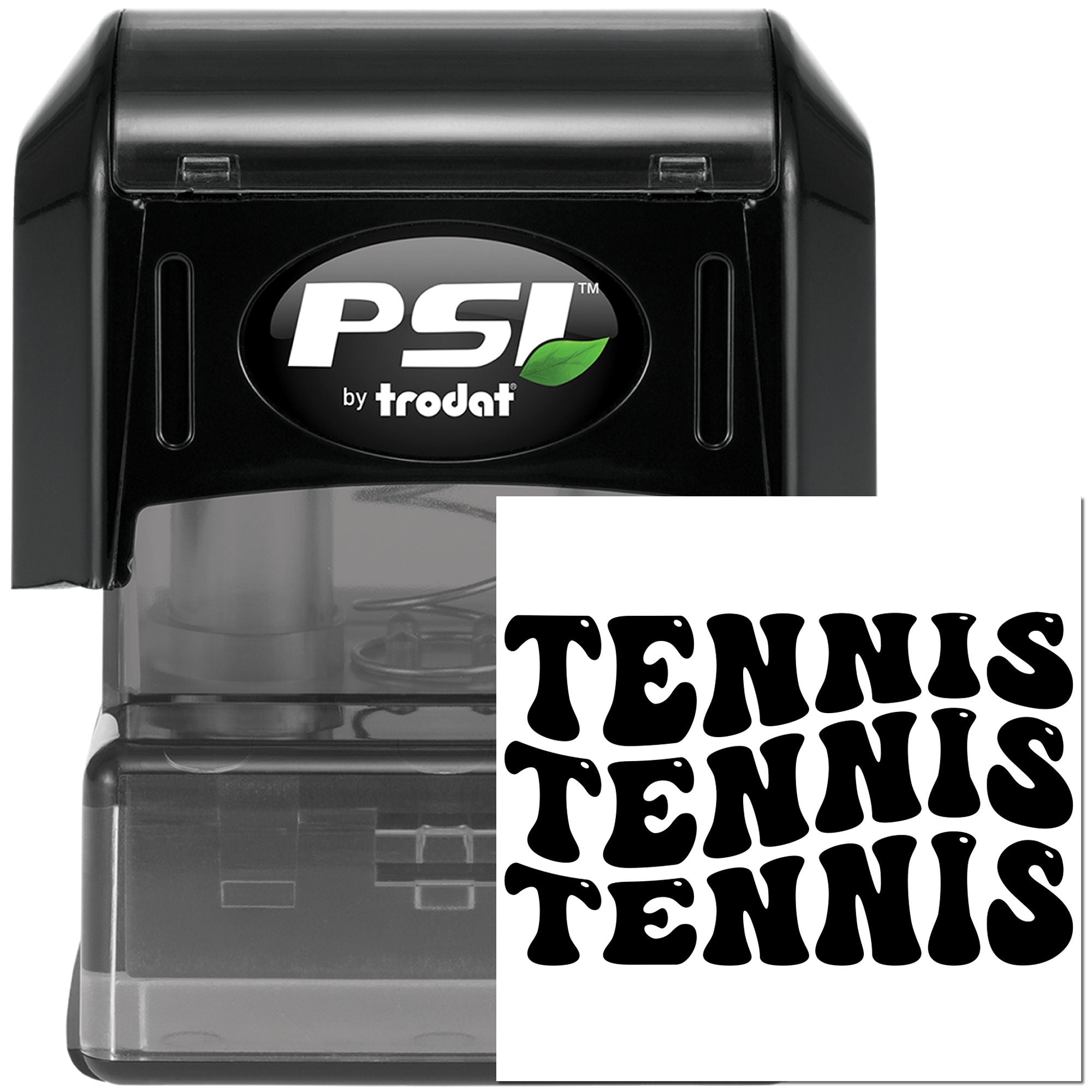 Pre-Inked Tennis Text Repetition Handcraft Stamp
