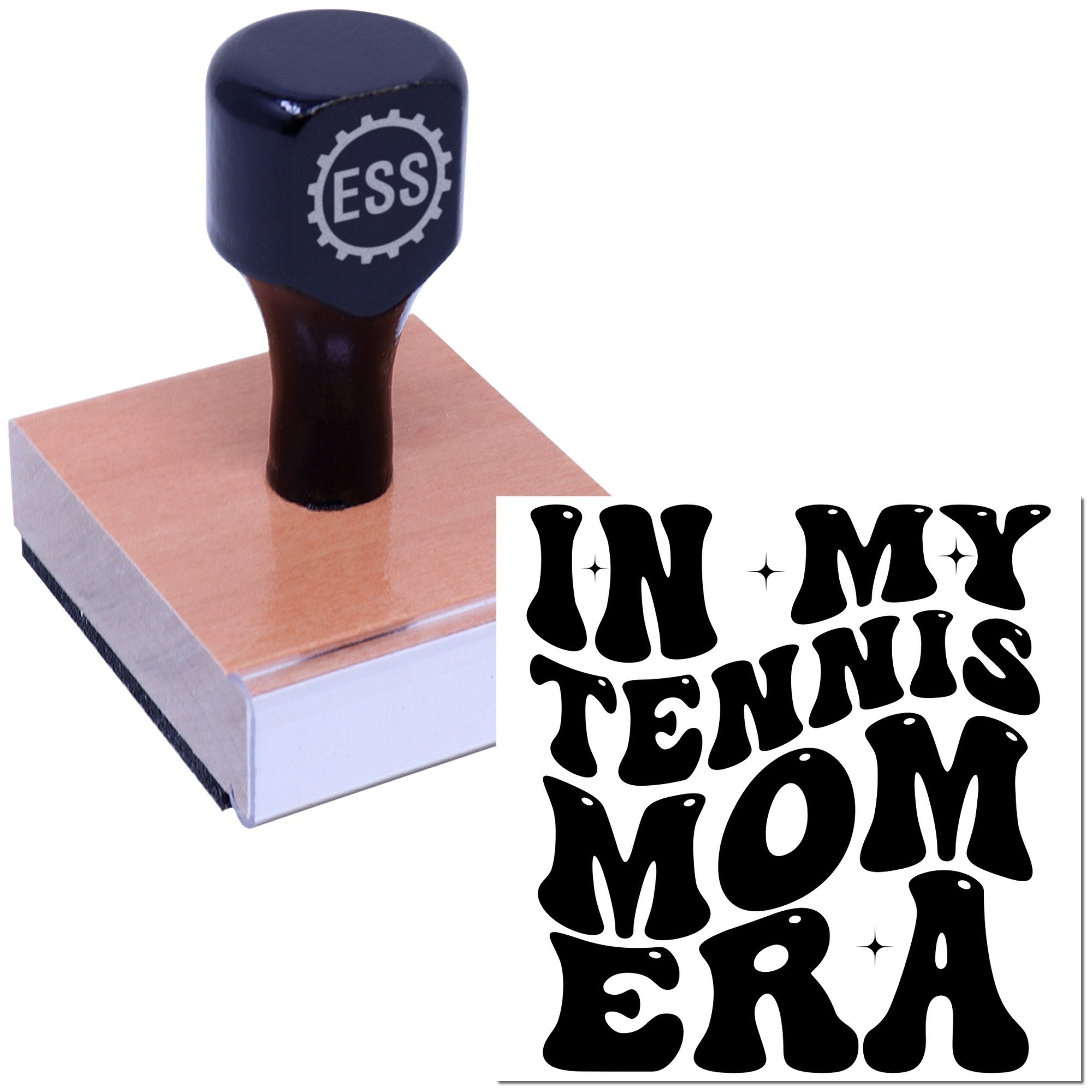 Groovy Tennis Mom Journaling Rubber Stamp