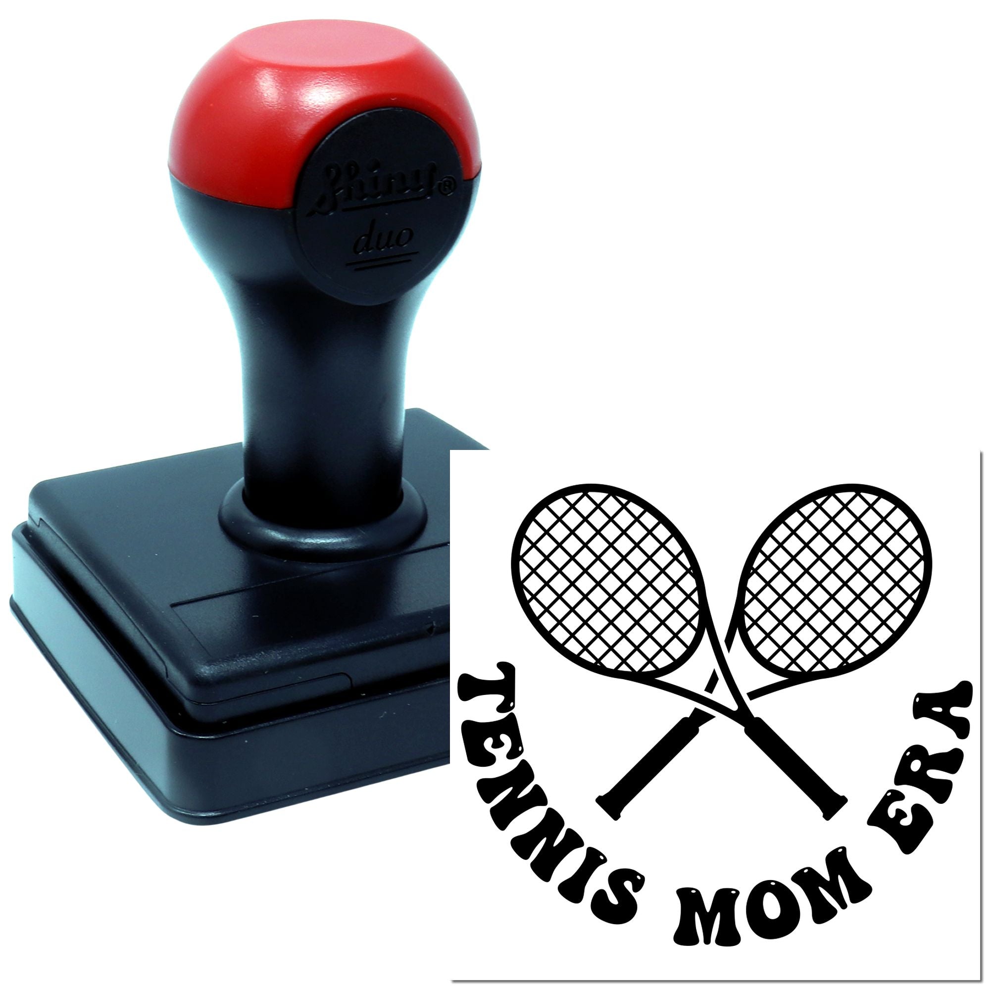 Duo Crossed Tennis Rackets Mom Era Hand Stamp