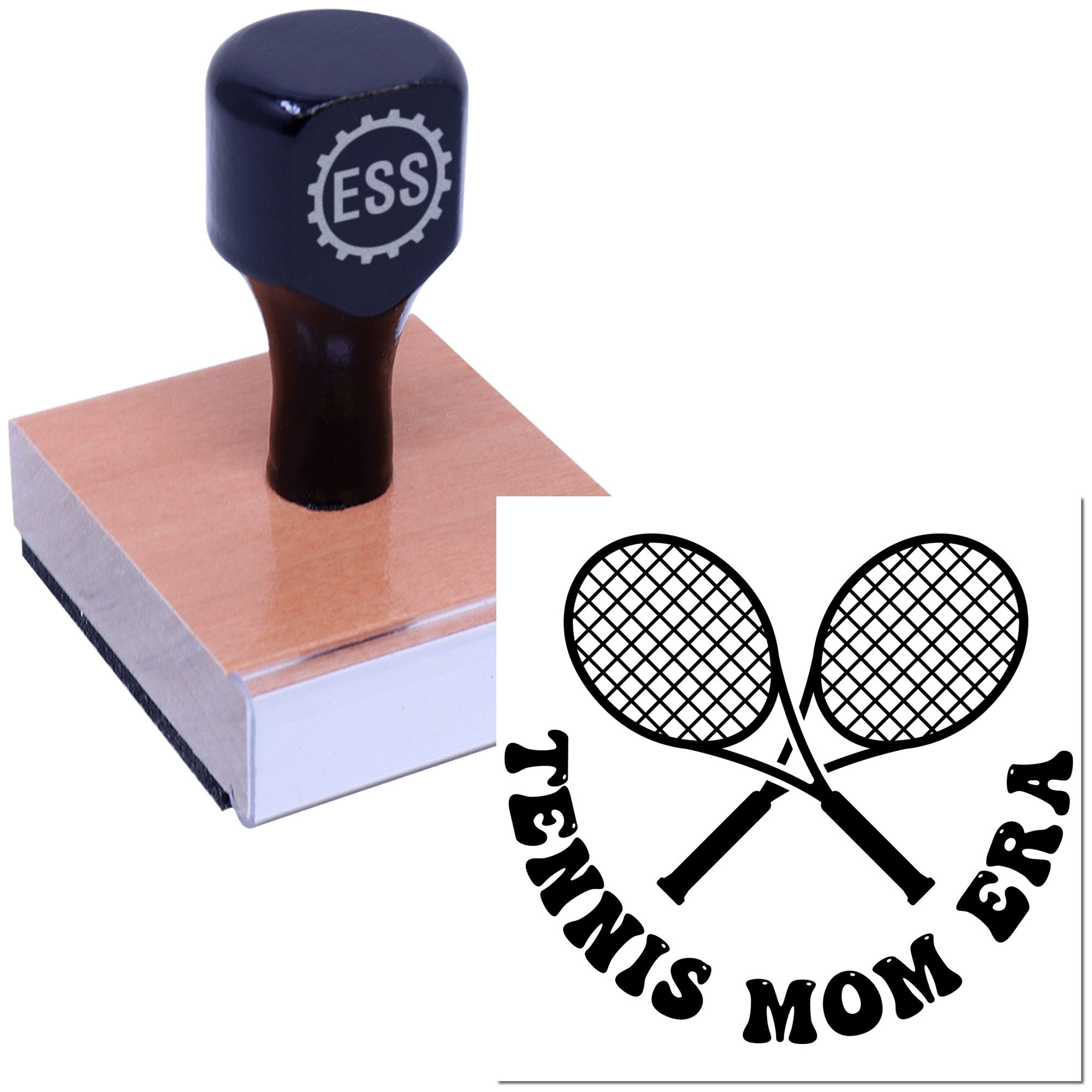 Crossed Tennis Rackets Paper Goods Rubber Stamp