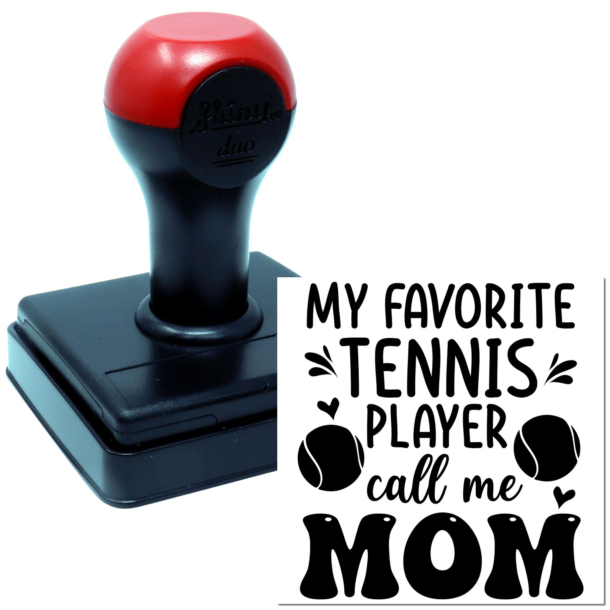 Duo Proud Tennis Mom Heartfelt Graphic Tee Hand Stamp
