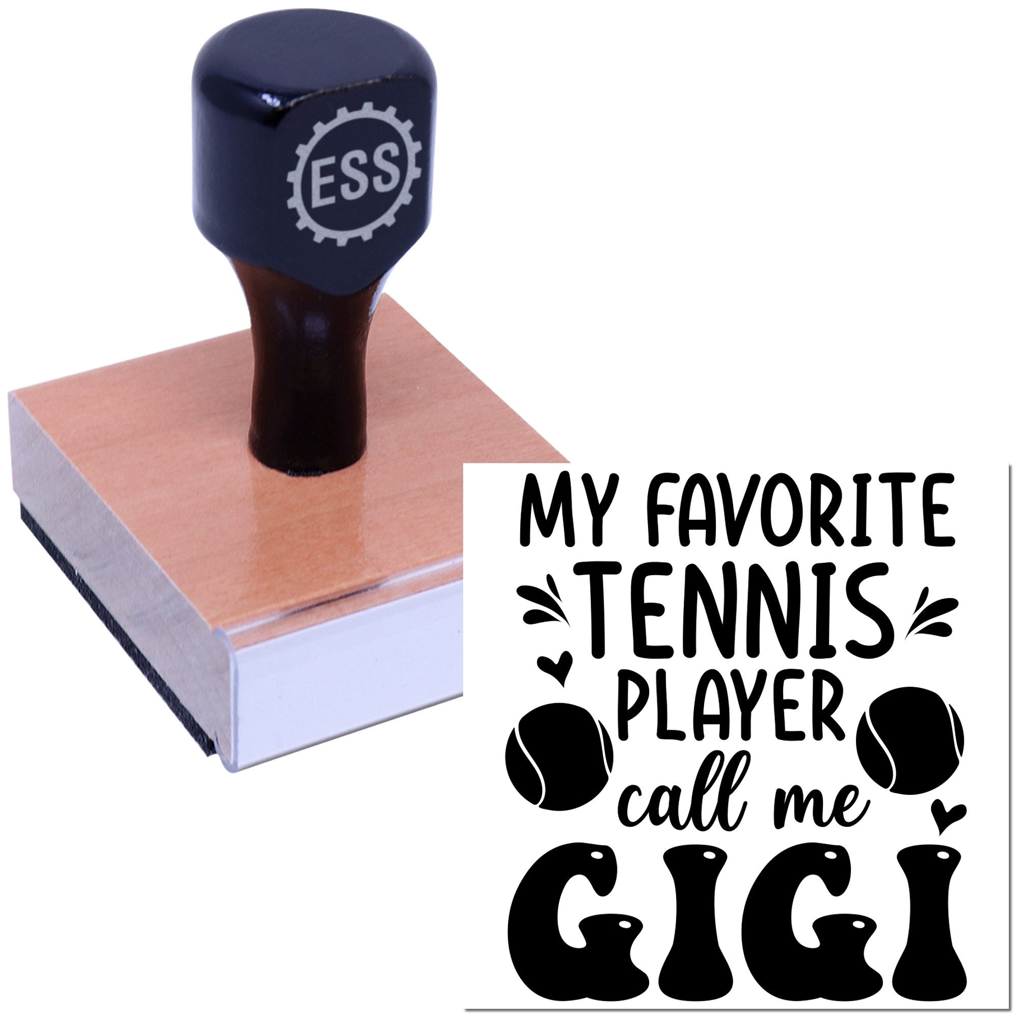 Gigi Tennis Queen Card Making Rubber Stamp