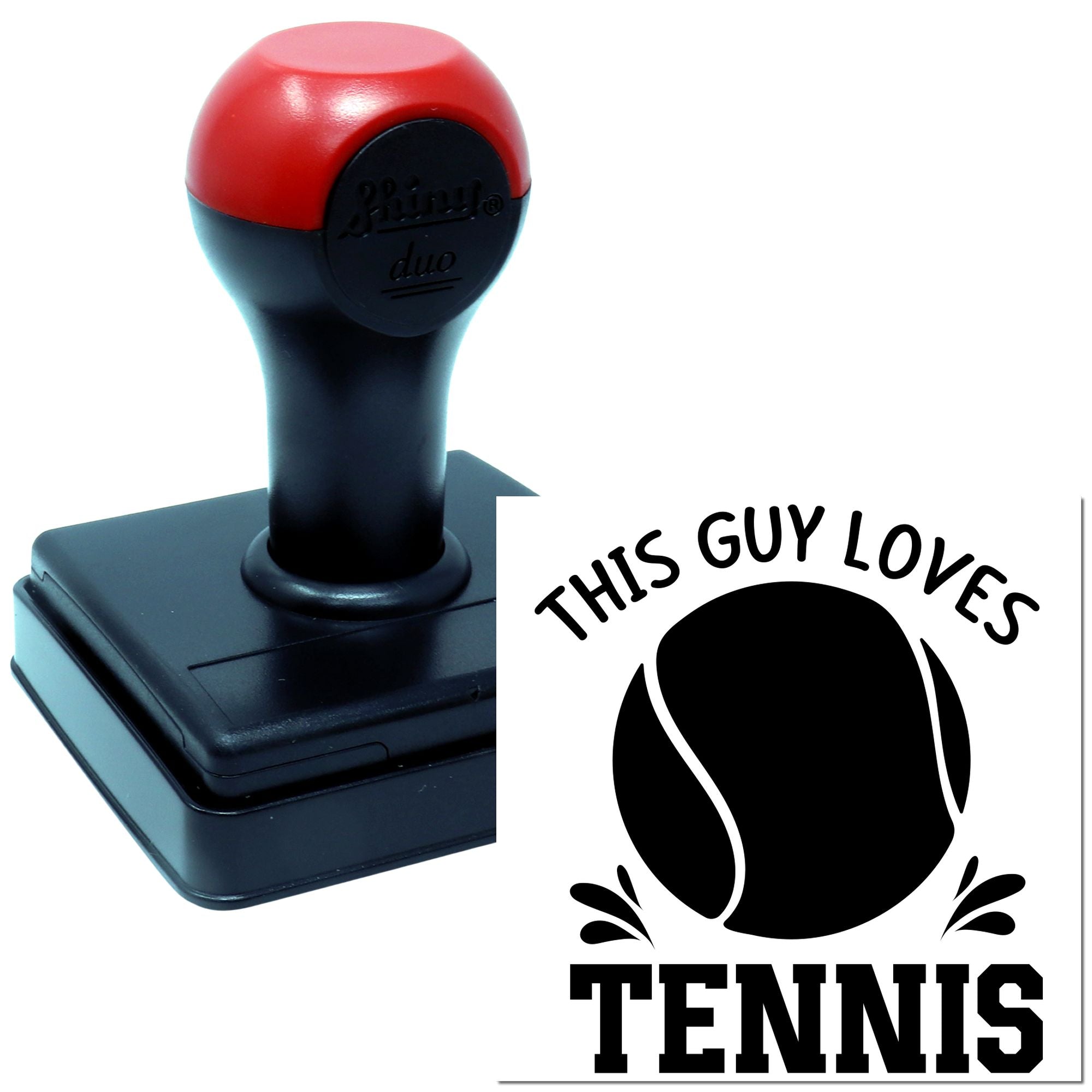 Duo Bold Tennis Ball Love Splash Emblem Hand Stamp