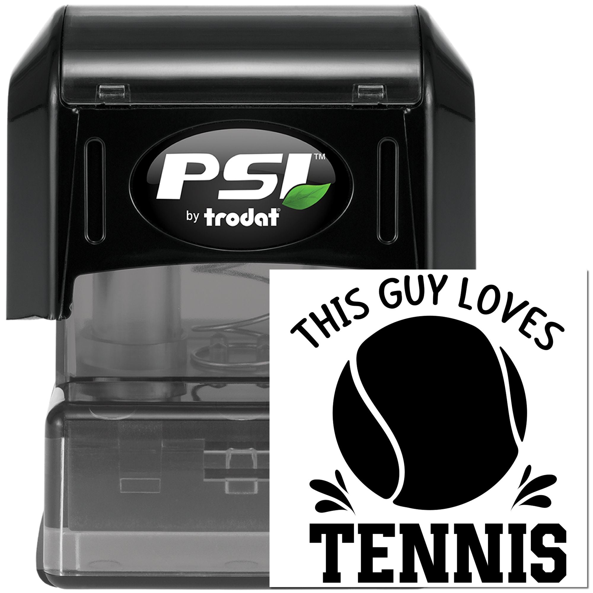 Pre-Inked Tennis Loving Guy Mini Card Stamp