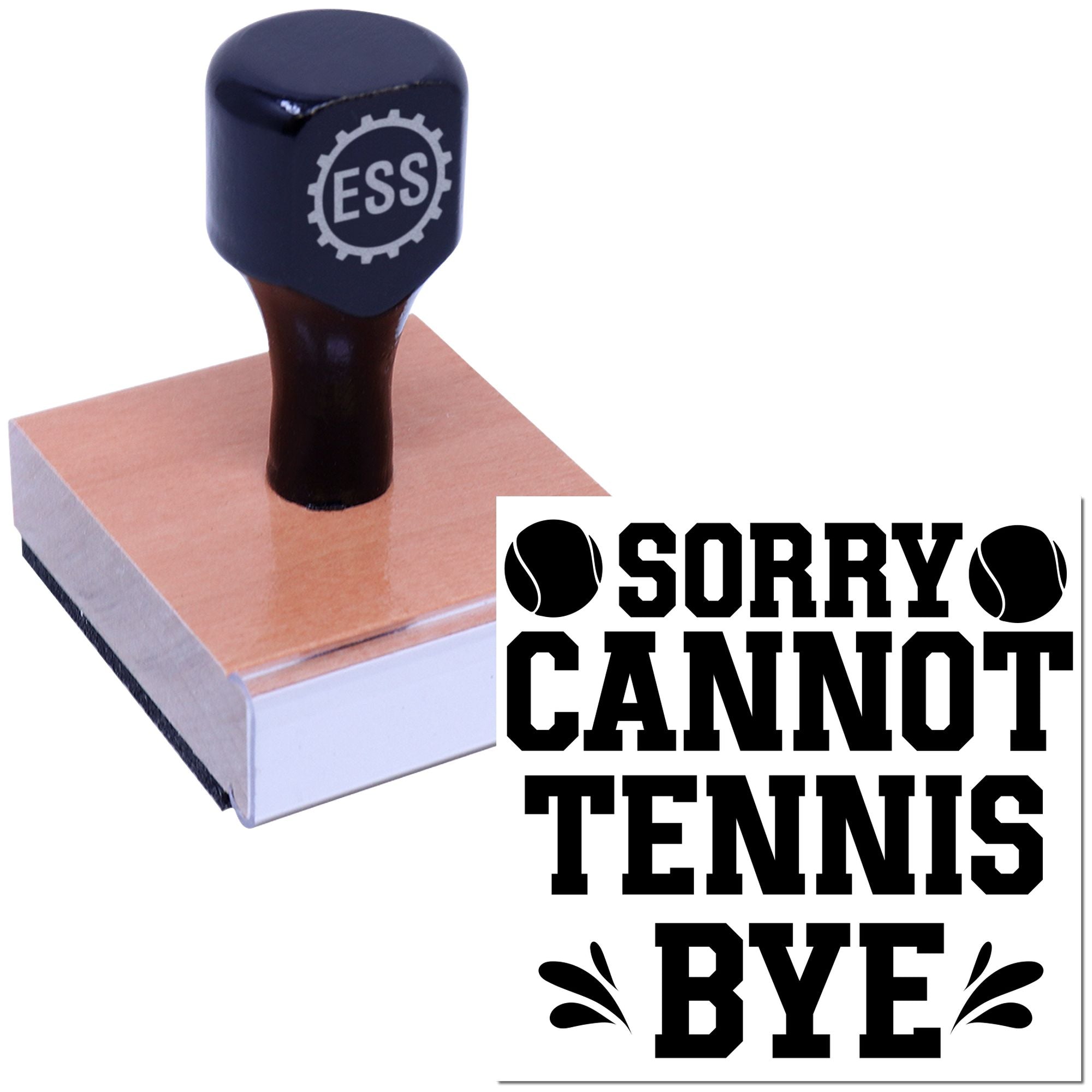 Cannot Tennis Bye Place Card Rubber Stamp