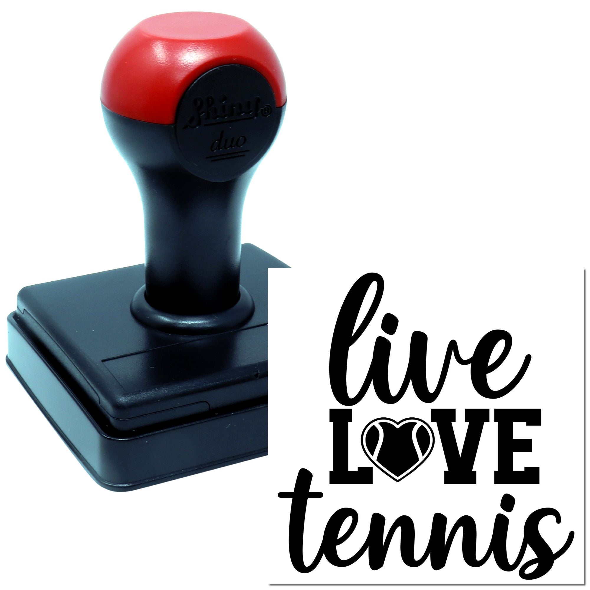 Duo Live Love Tennis Heart Emblem Hand Stamp