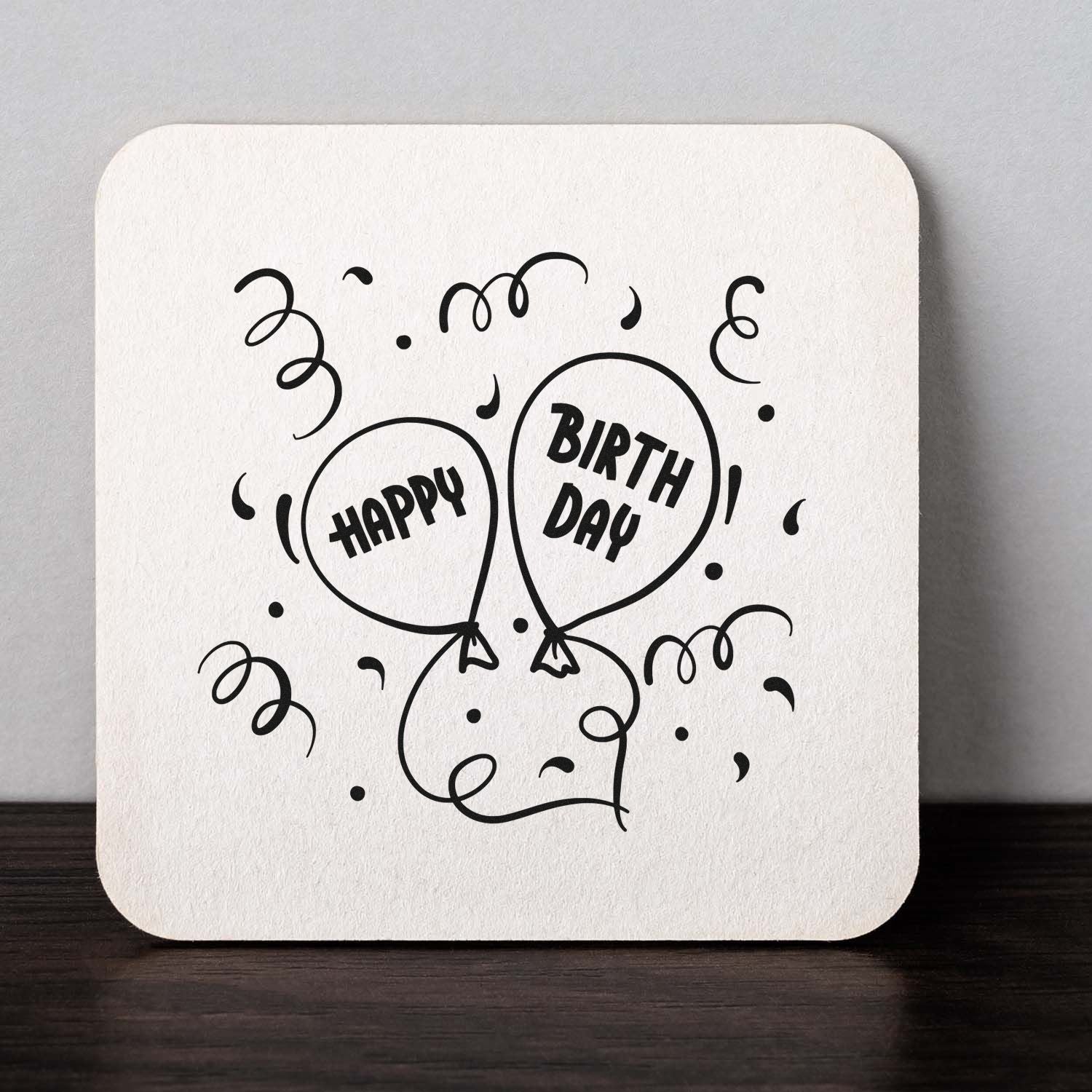 Hand Birthday Balloon Extravaganza Scrapbook Stamp