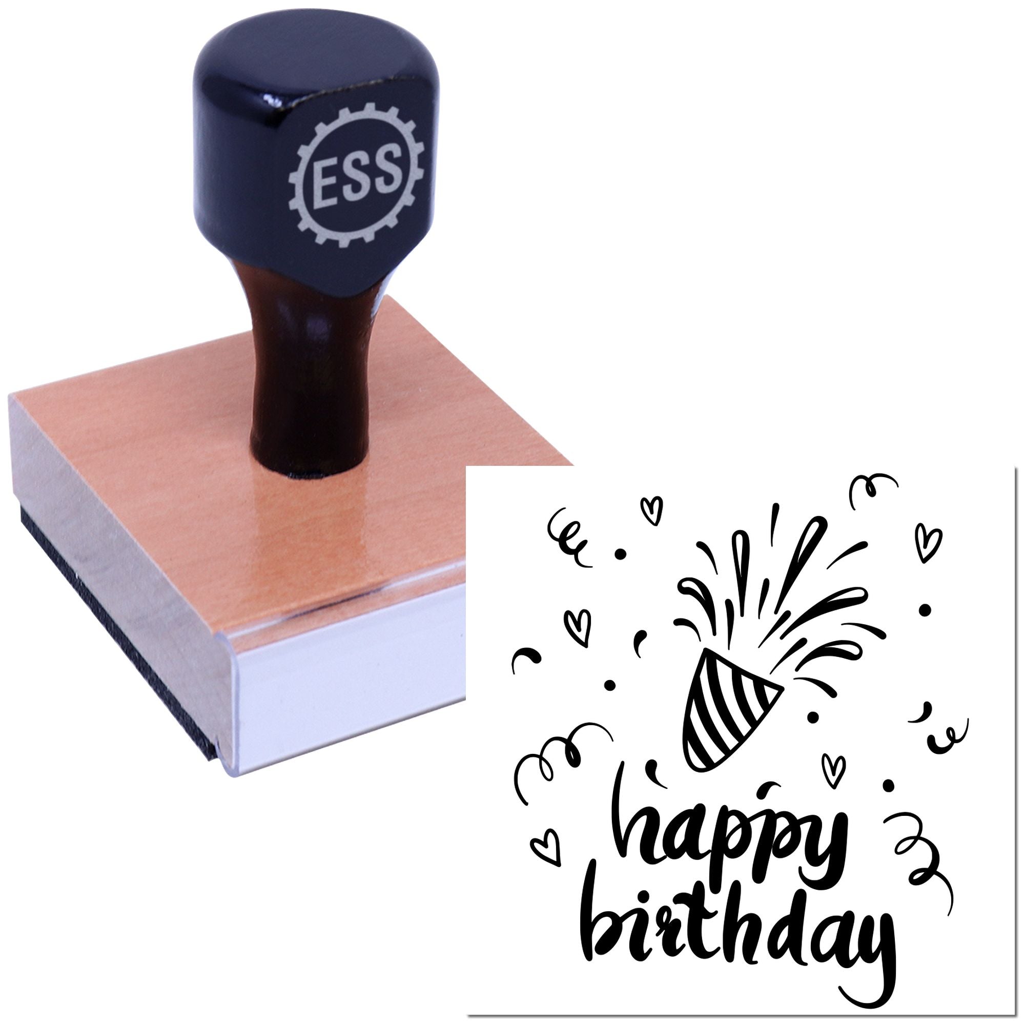 Confetti Celebration Scrapbook Rubber Stamp