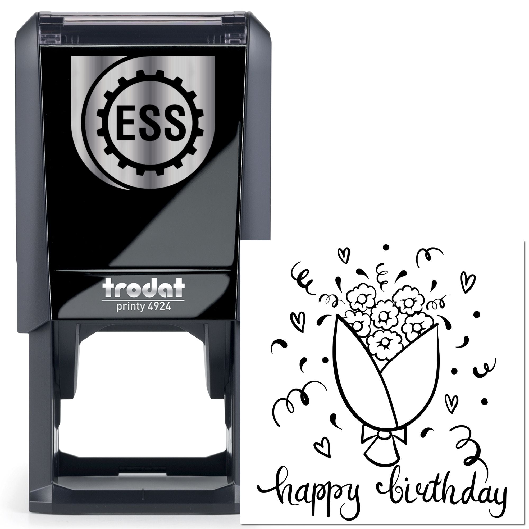 Self-Inking Festive Floral Celebration Scrapbook Stamp