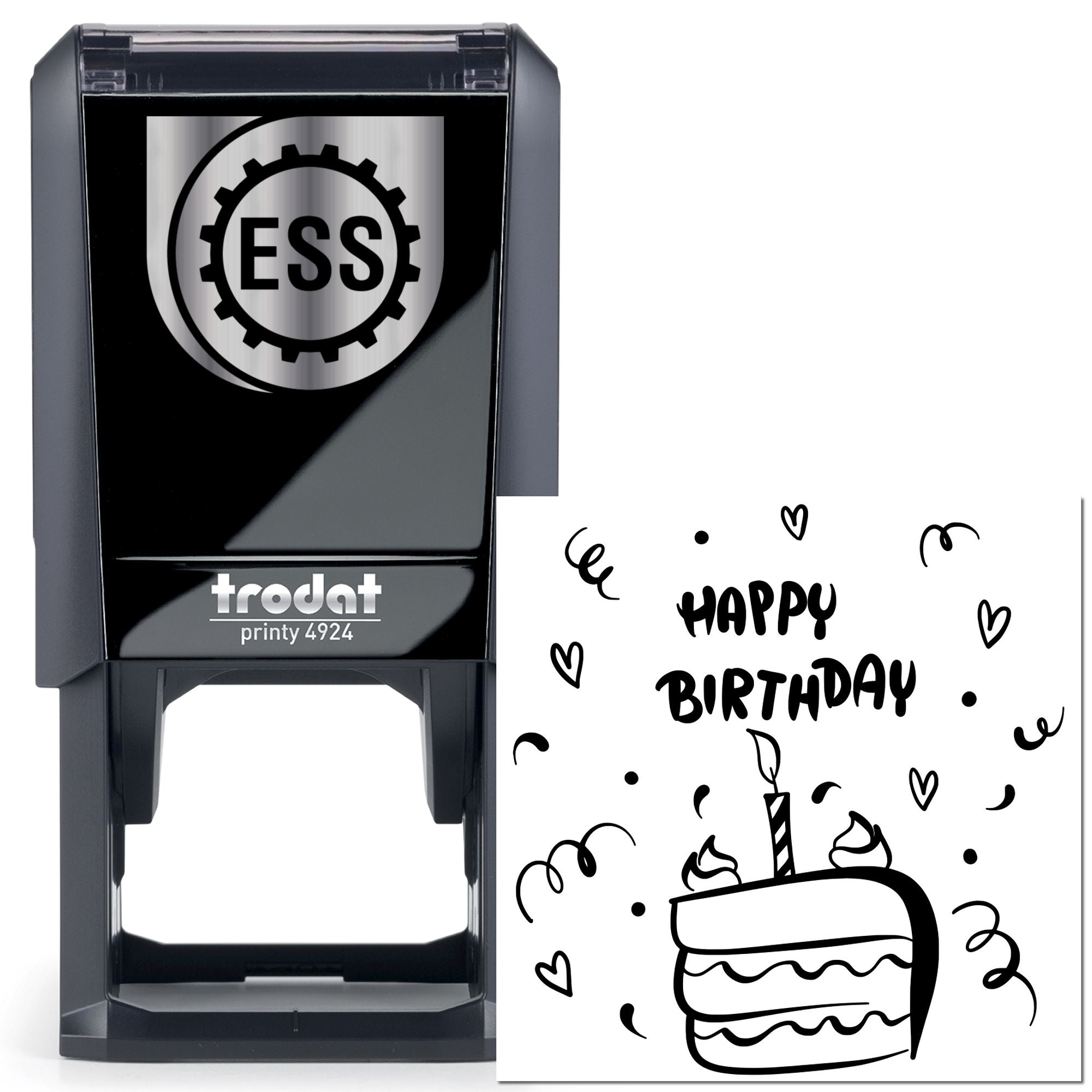 Self-Inking Festive Cake Gathering Crafting Stamp