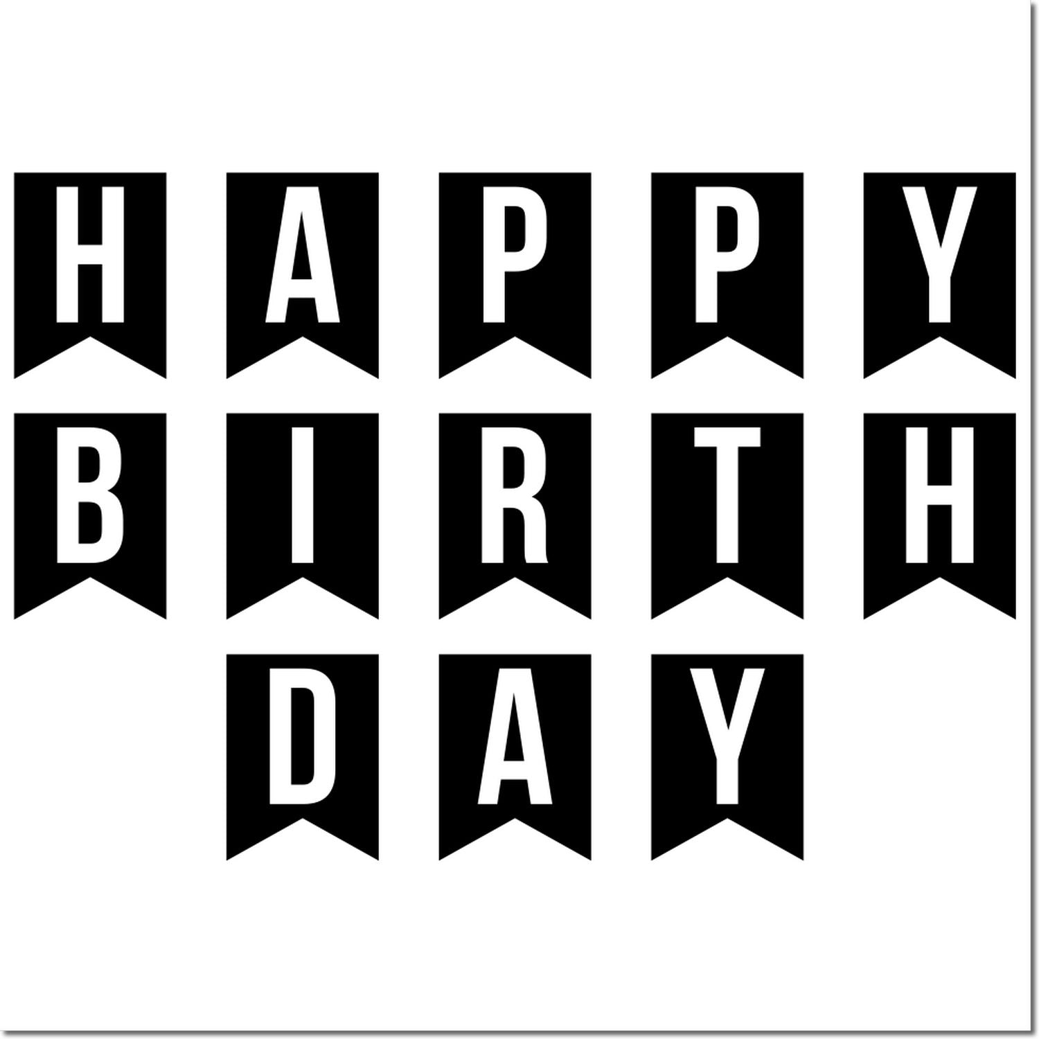 Party Banner Celebration Craft Rubber Stamp